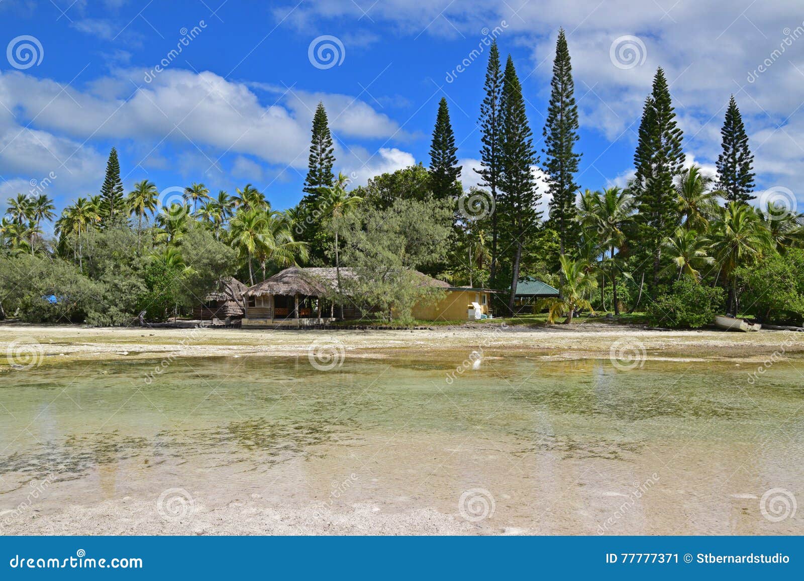 A Hut Restaurant On The Way To Natural Pool At Ile Des Pins Stock