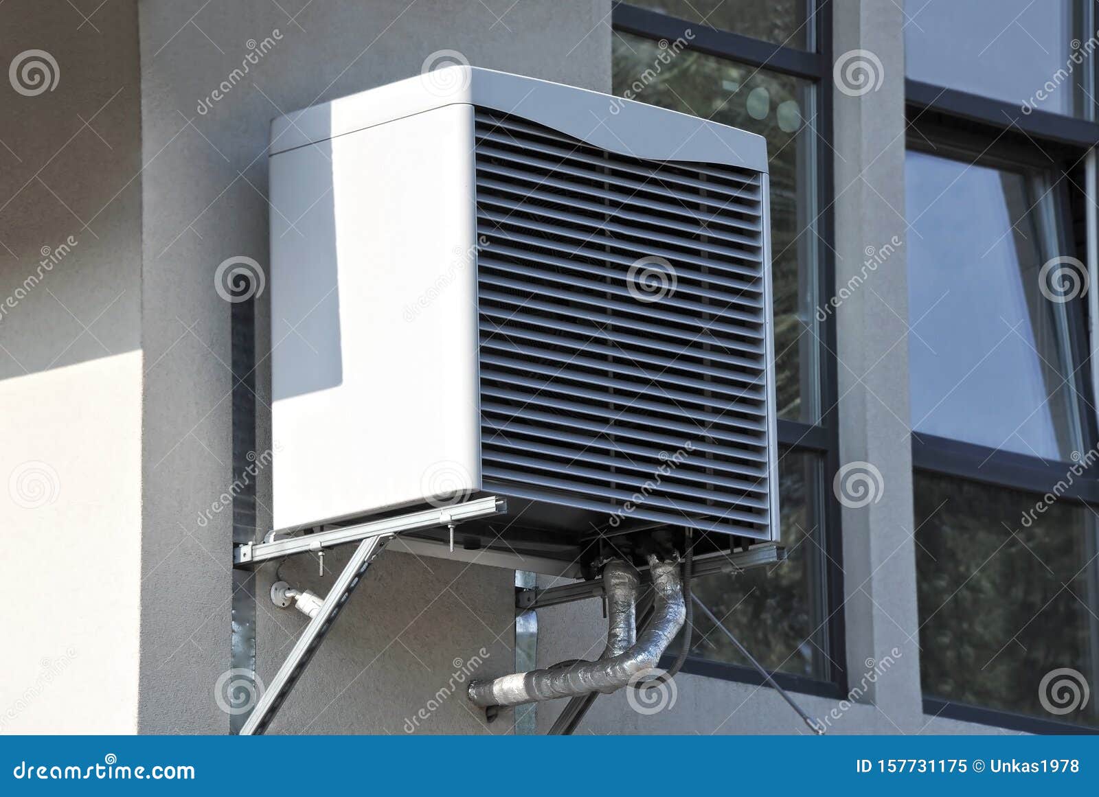 Air Conditioner System on Wall Stock Image Image of funnel, metal