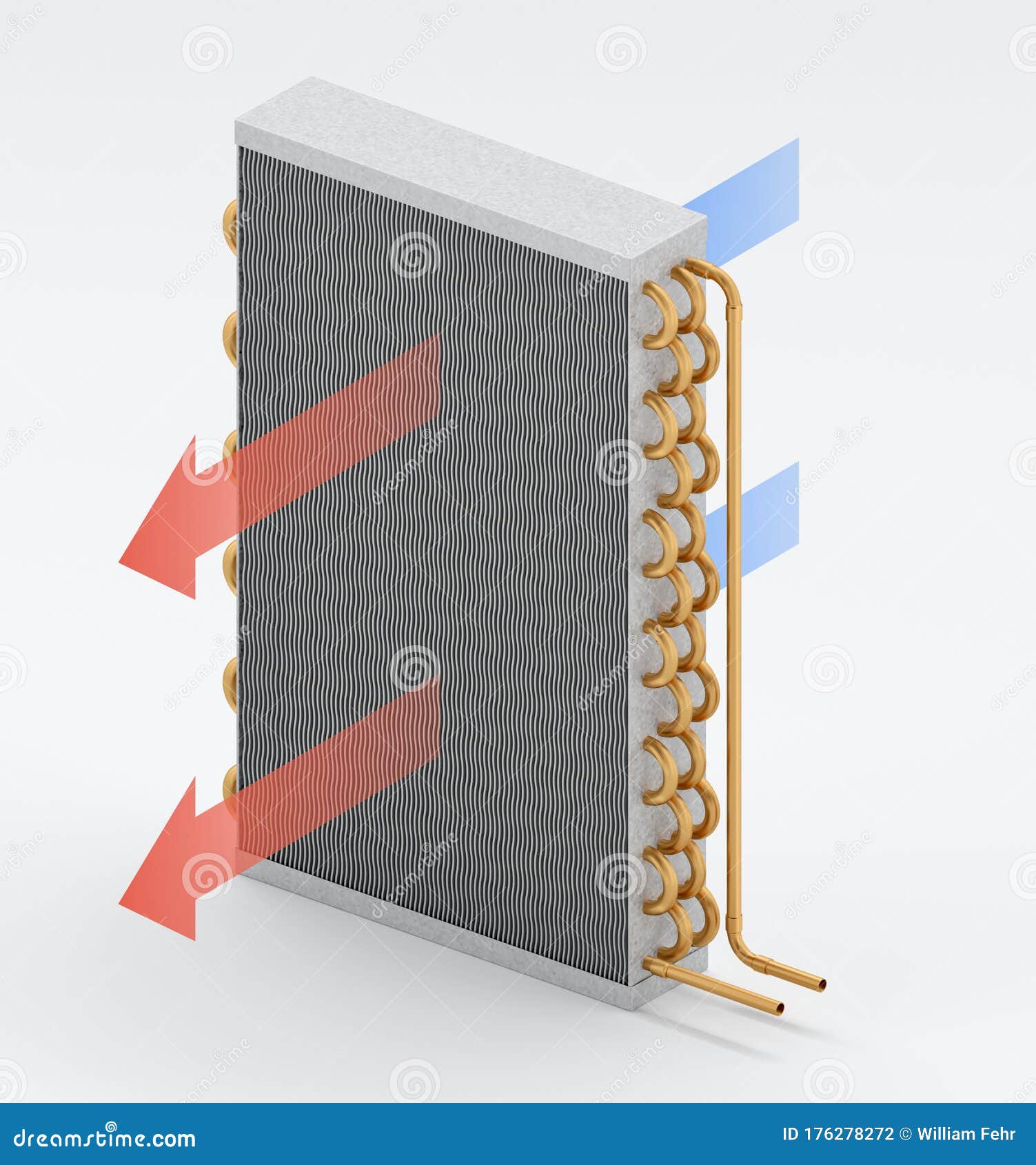Air Conditioning Coil with Arrows Cold To Hot Stock Illustration Illustration of piping