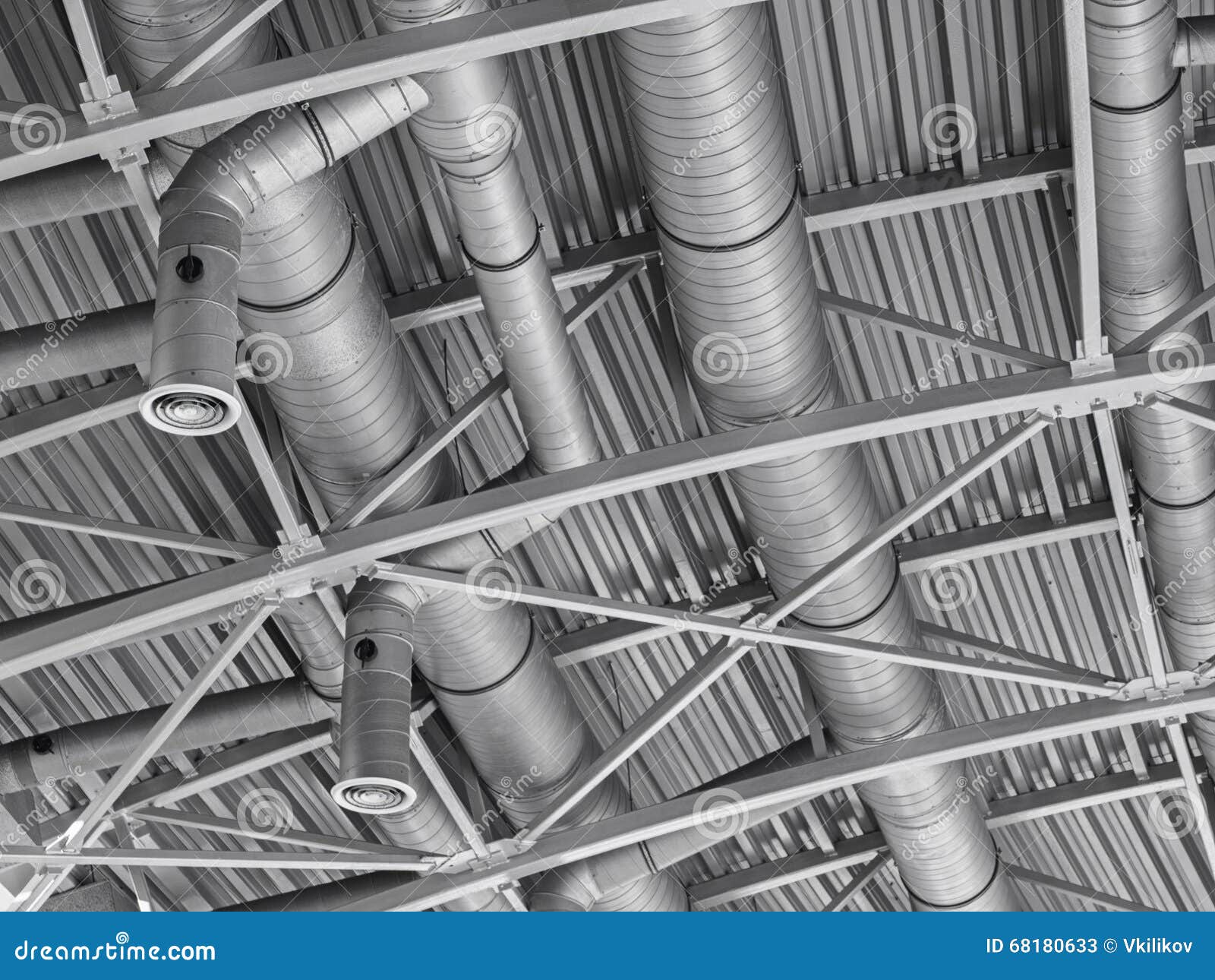 Hvac Duct Air Conditioner Ventilation Pipes System Stock Image Image