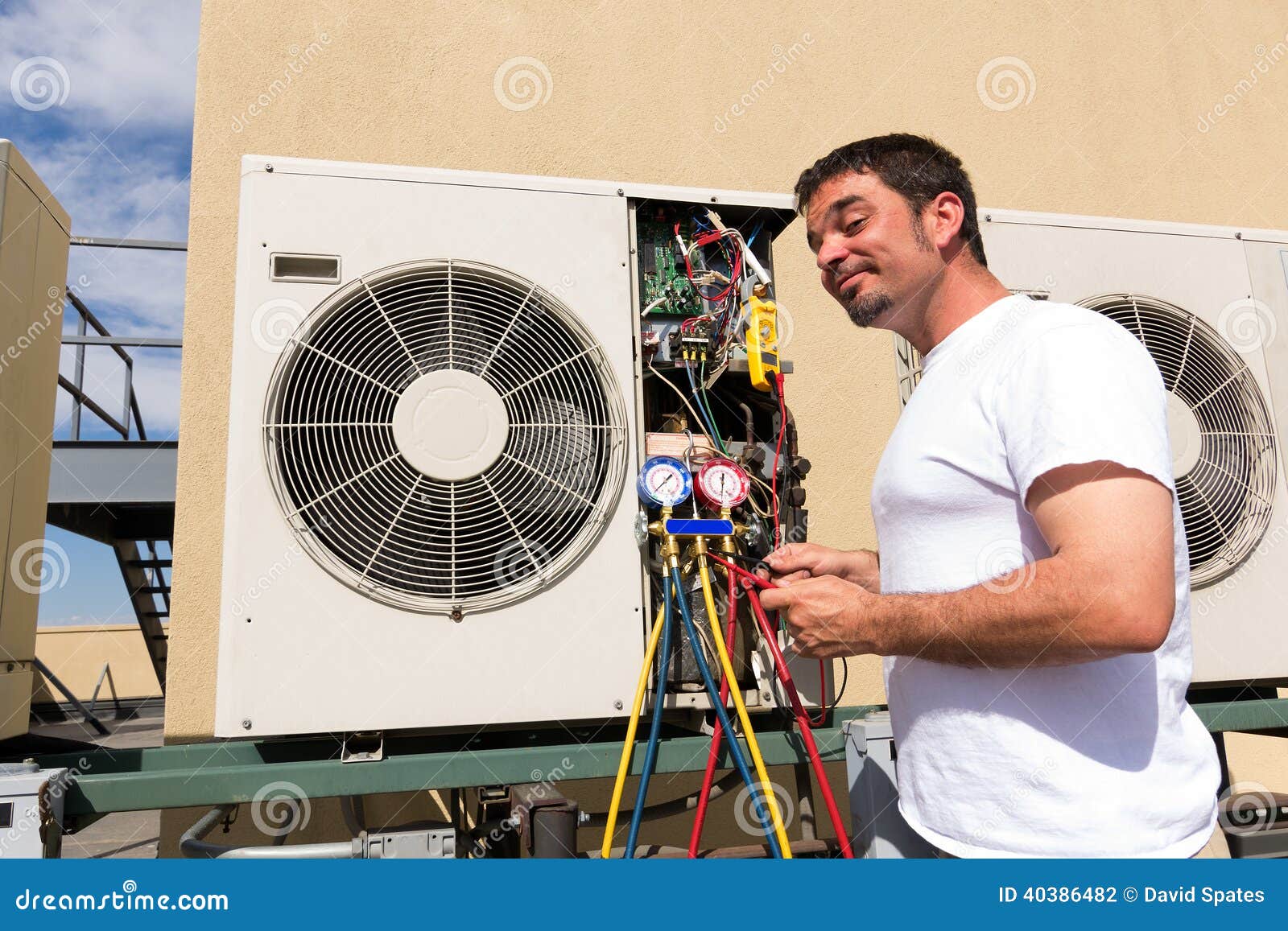 HVAC Repair Man stock photo. Image of technician, controls 40386482
