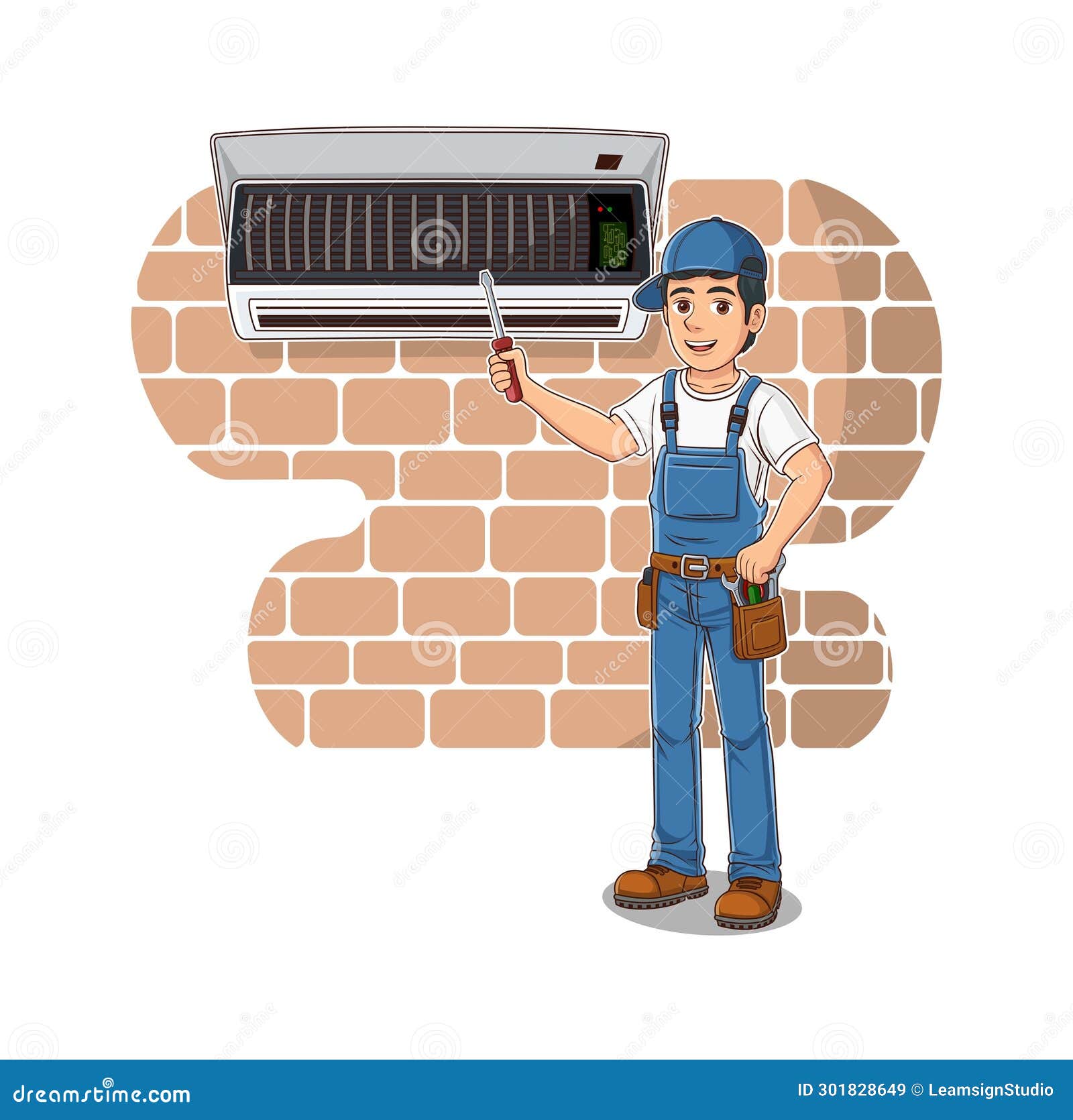 hvac service cartoon character  