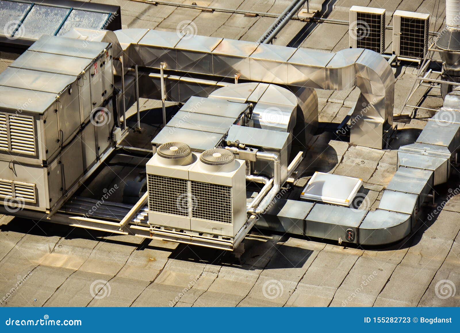 HVAC Heating Ventilation And Air Conditioning System On Building Rooftop Stock Image Image