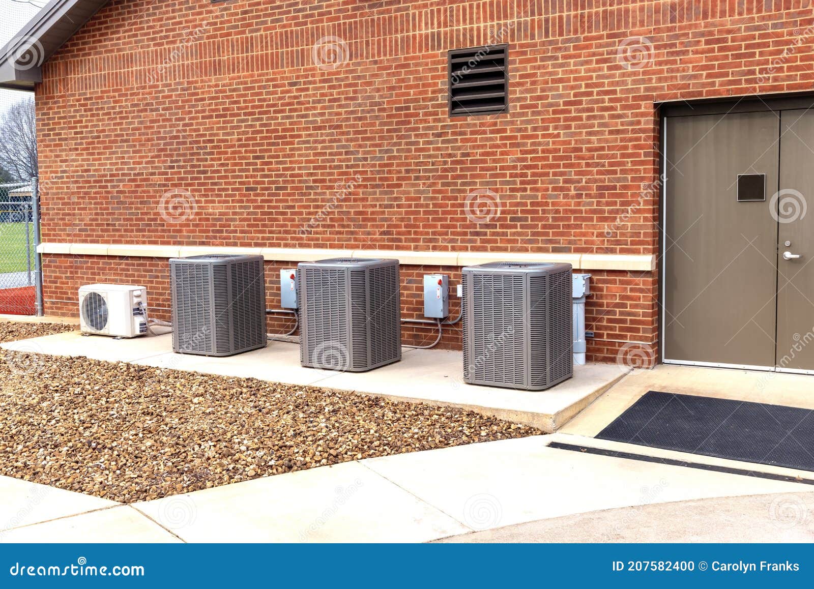 HVAC Units Outside School Building Stock Photo Image of building