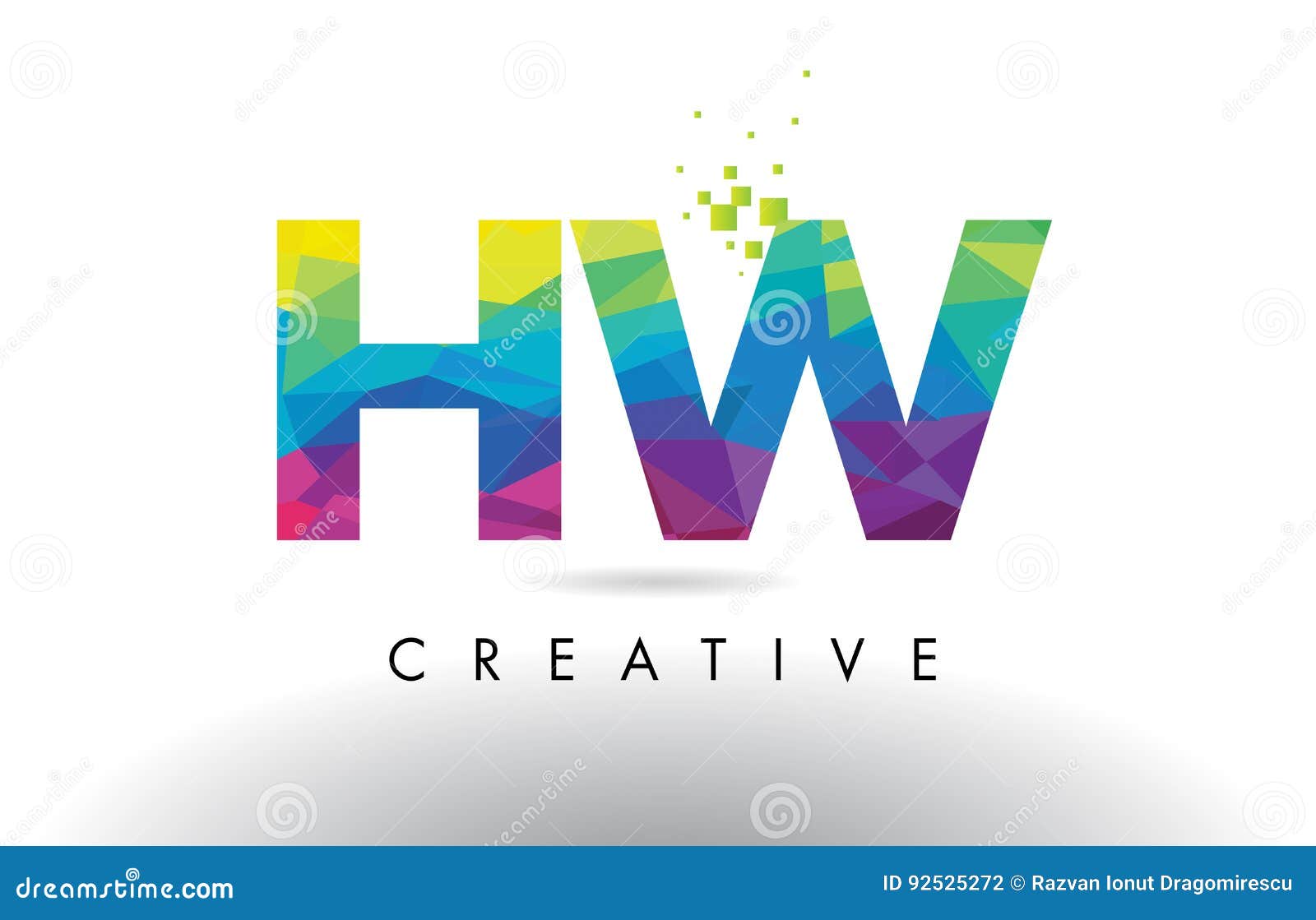 hw h w colorful letter origami triangles  .