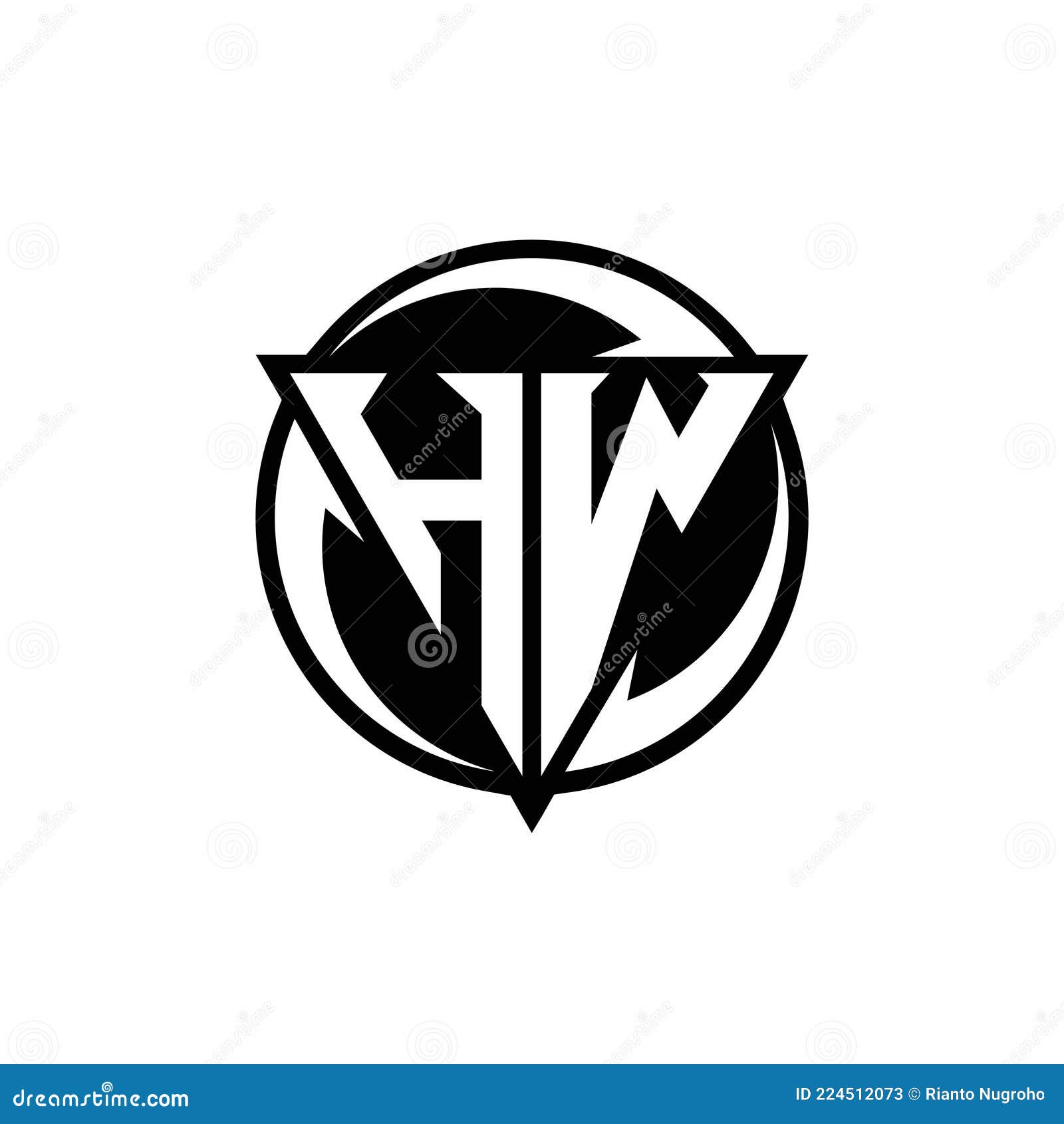 Initial letter hw logo template design Royalty Free Vector