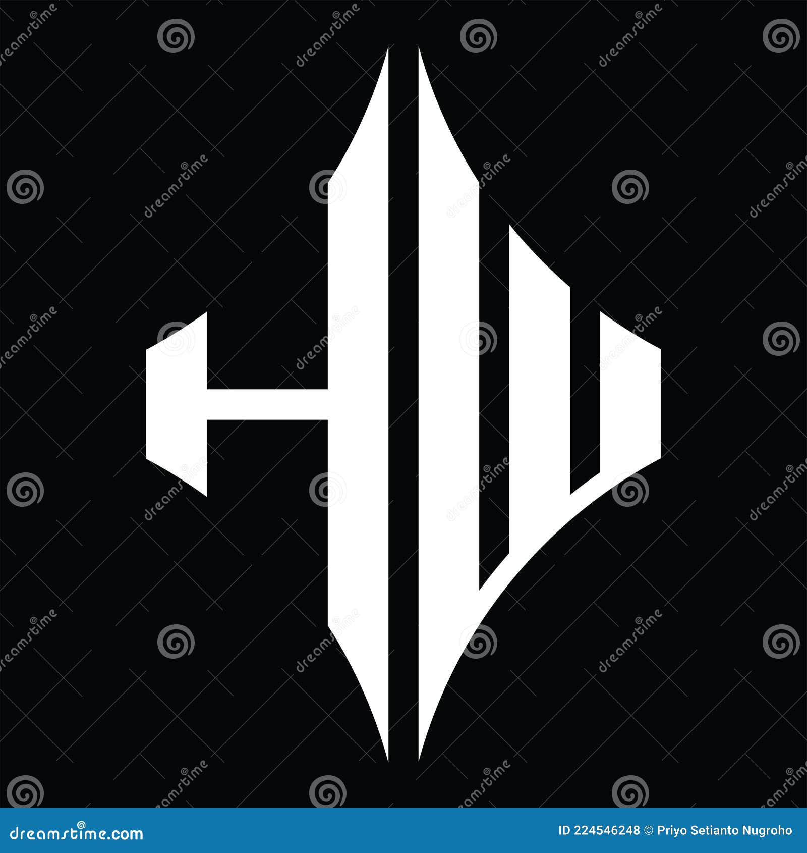 HW Logo Design Vector Template Initial Luxury Letter HW Vector - stock  vector 3417997 | Crushpixel