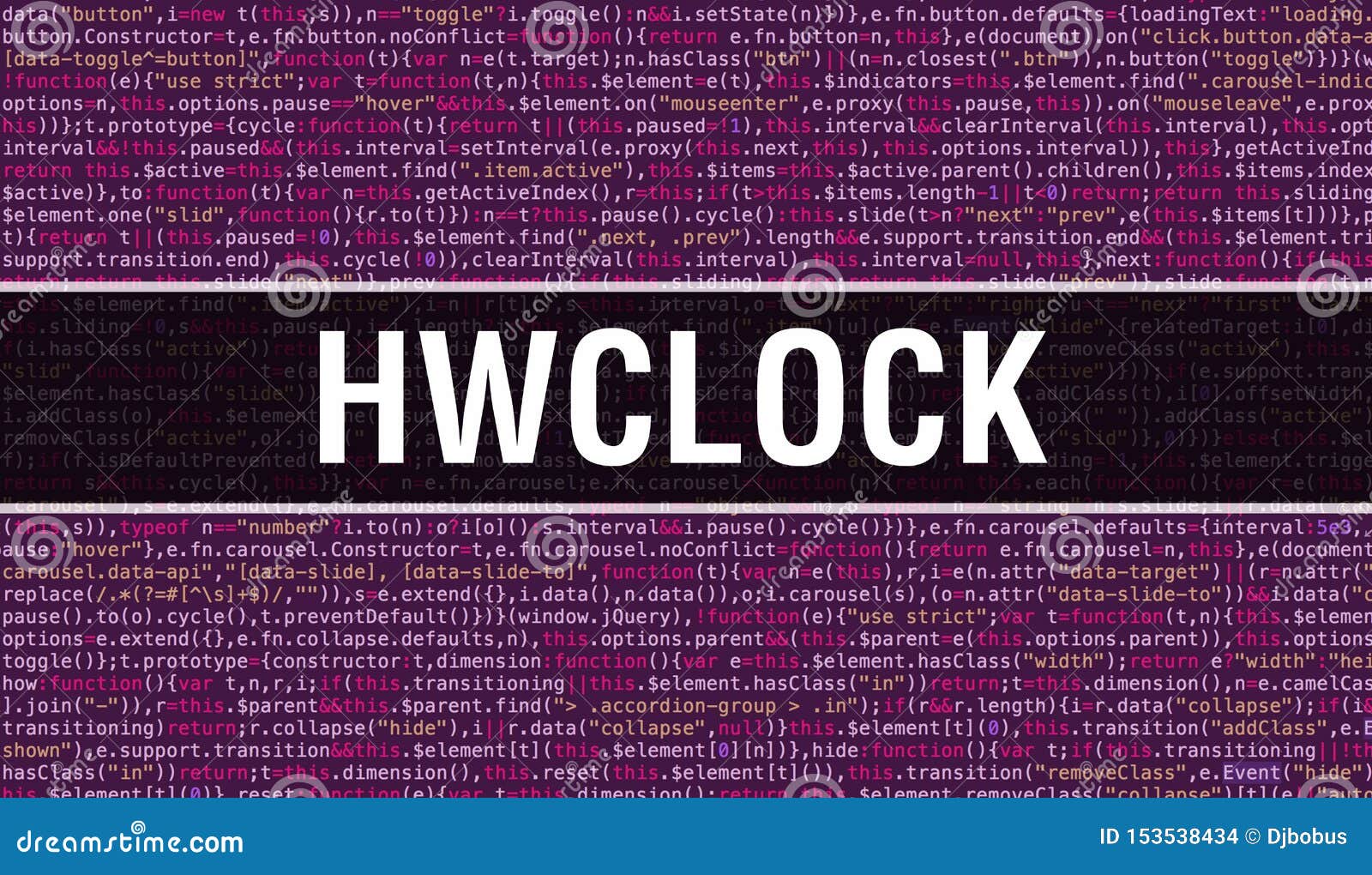 Hwclock Text Written on Programming Code Abstract Technology Background