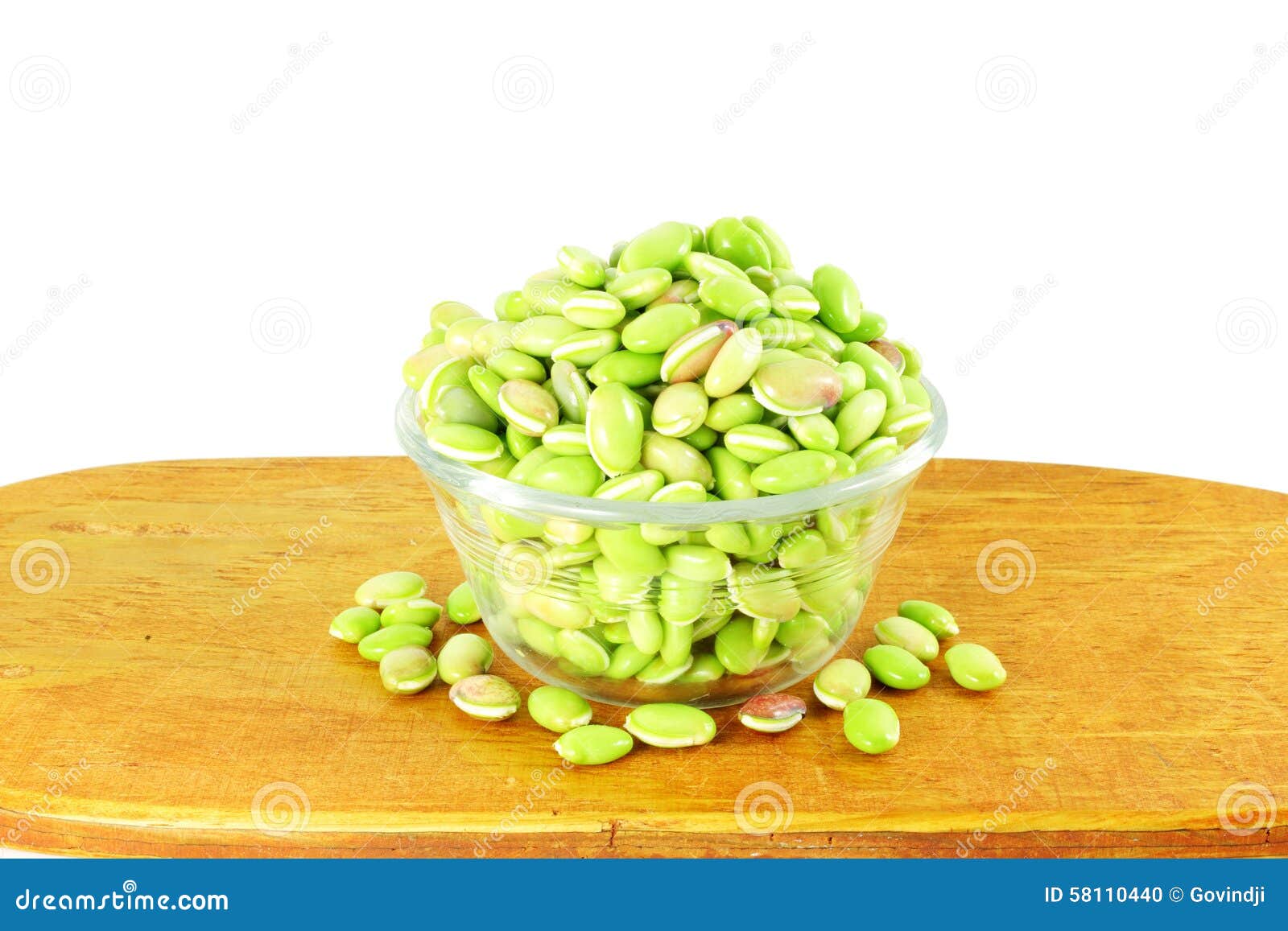 hyacinth bean valor or indian papdi beans on white background