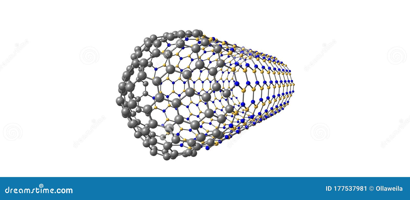 hybrid capped nanotube molecular structure  on white