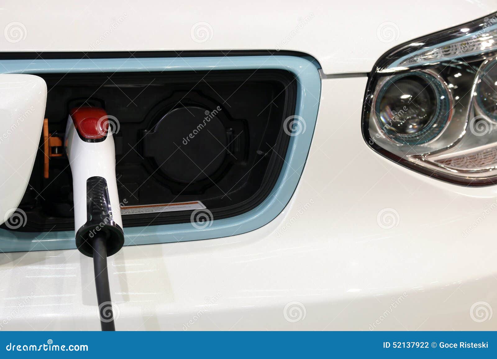 Hybrid car is charging stock photo. Image of motor, alternative - 52137922