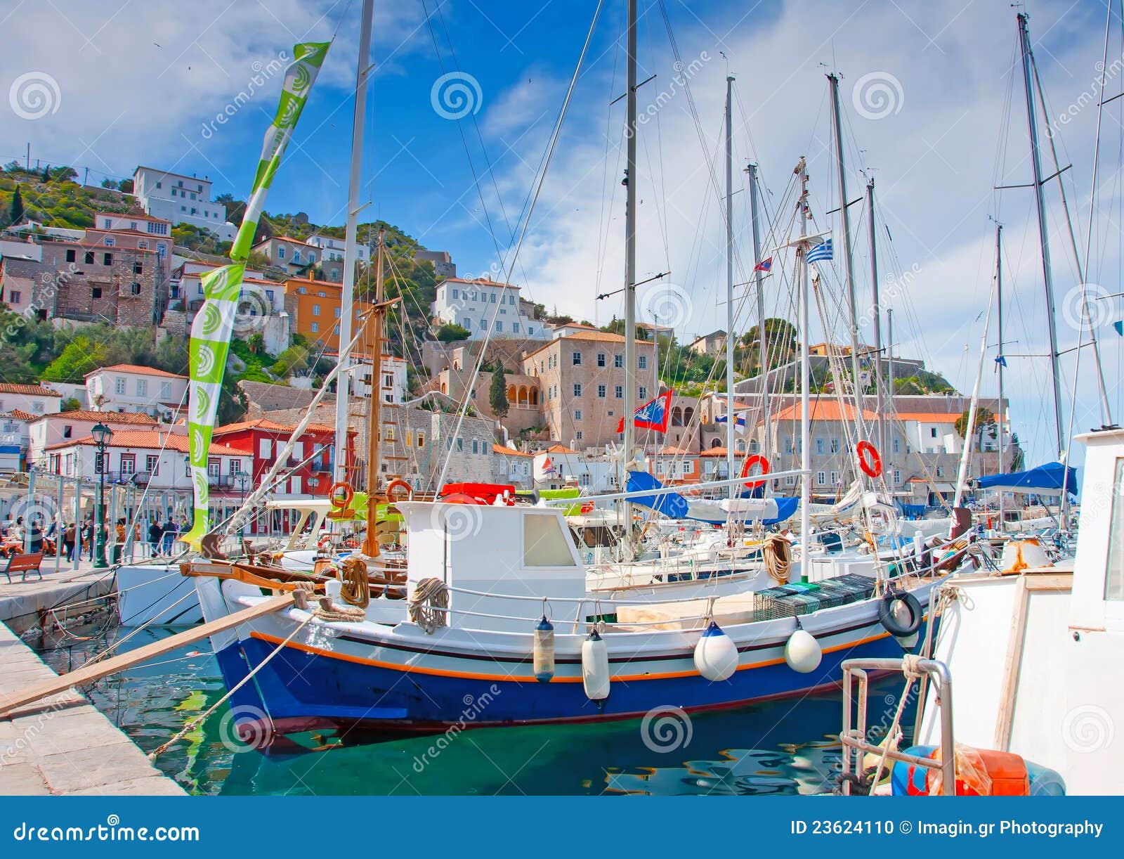 Hydras Port Stock Photo Image Of Greek Anchor Scene