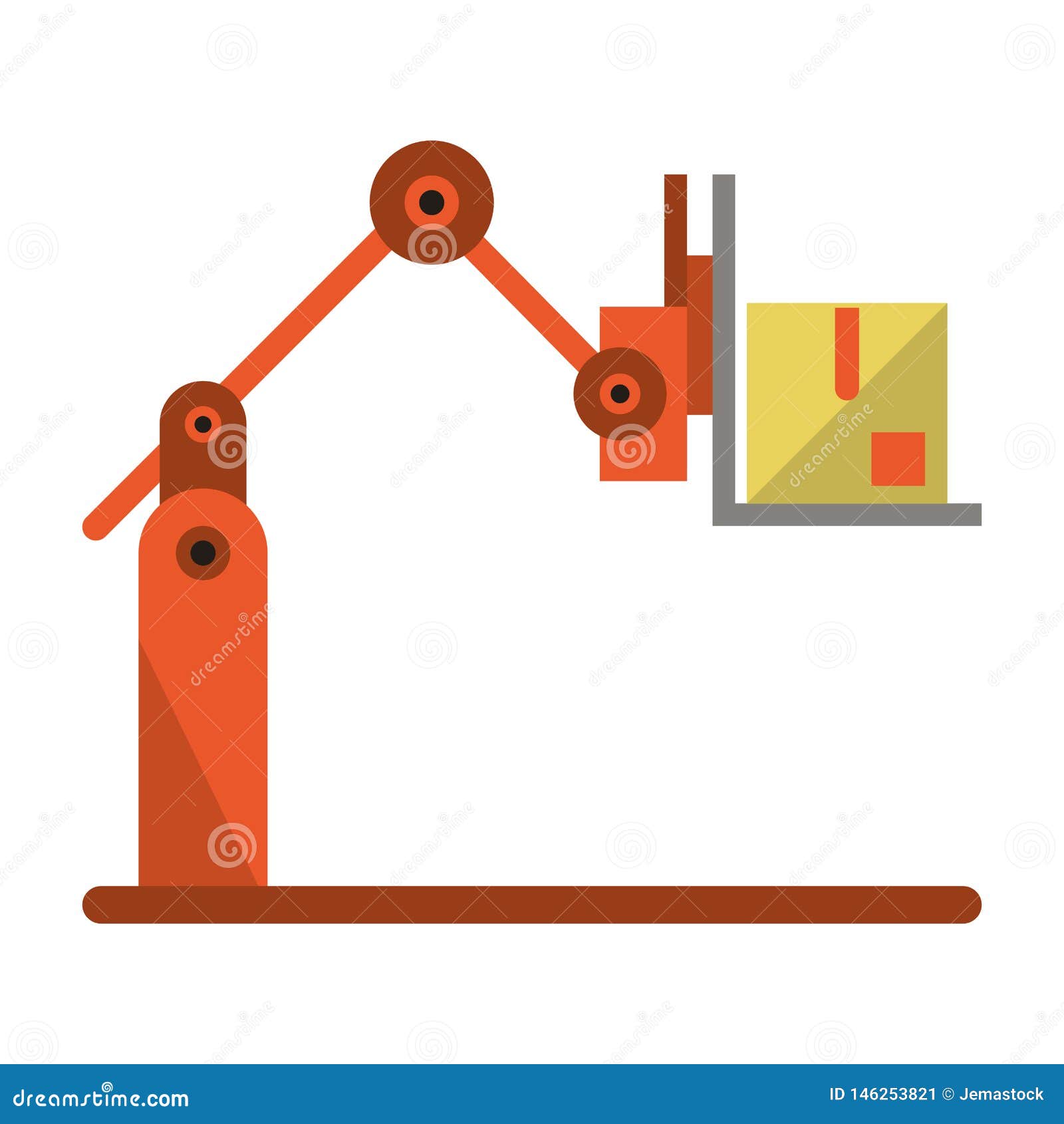 Hydraulic Arm with Box Symbol Stock Vector Illustration of logistics