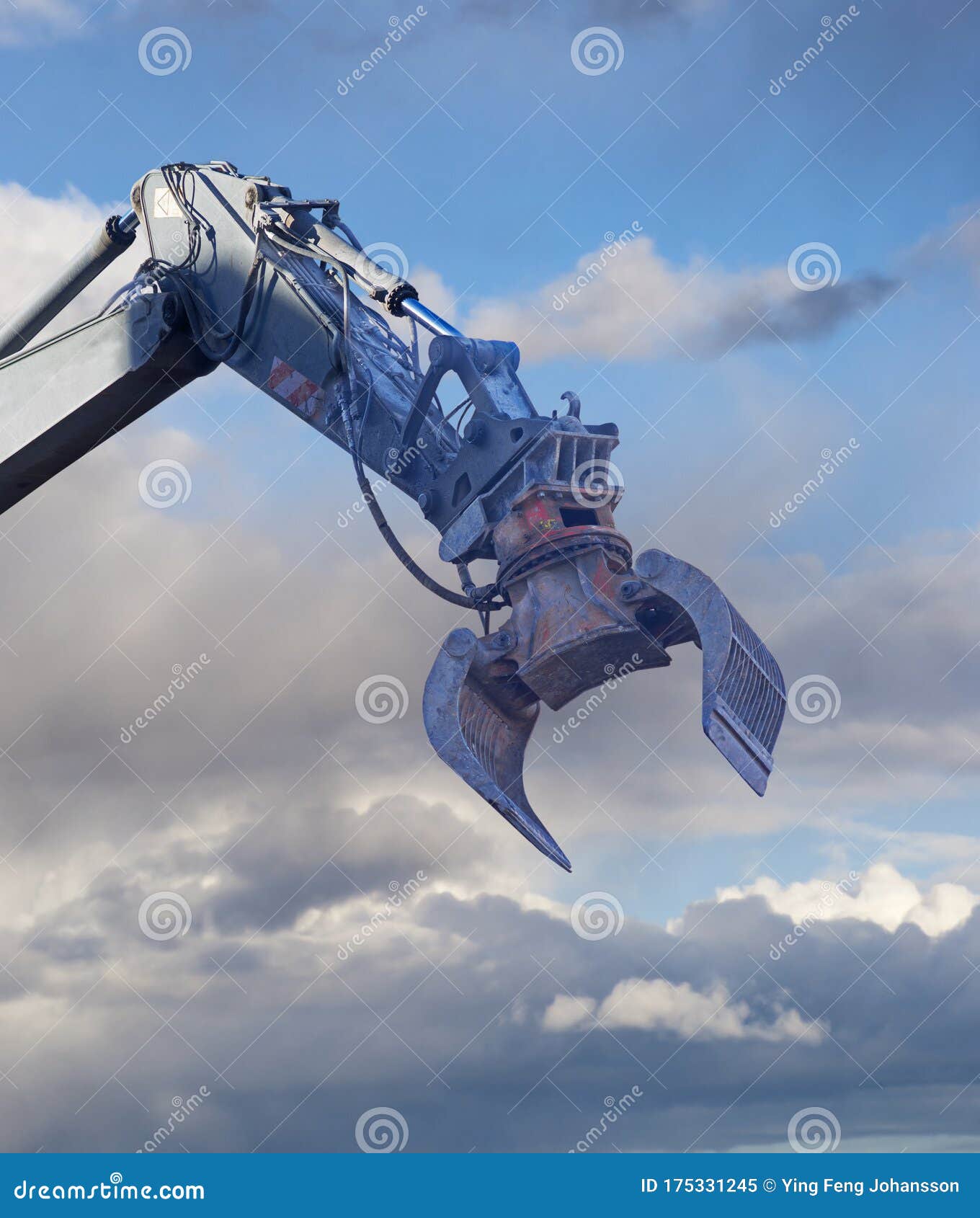 Hydraulic Arm of Digger at Construction Site Stock Image Image of
