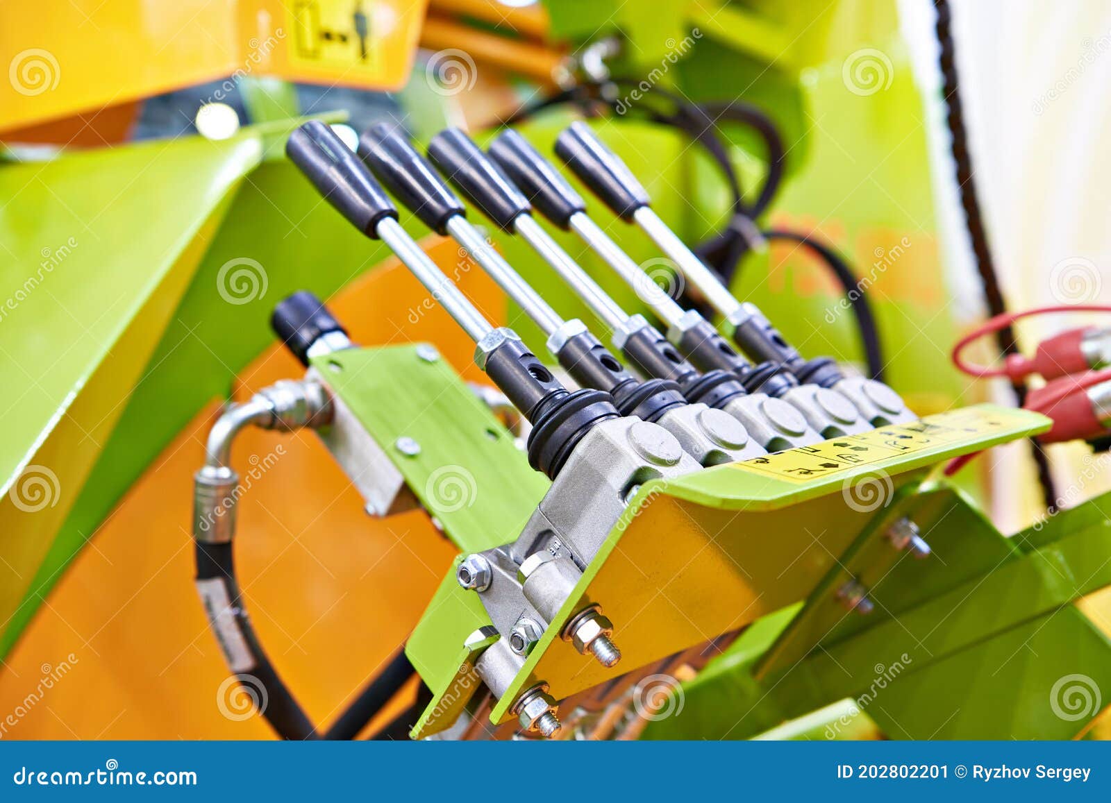 Hydraulic control levers stock image. Image of metal 202802201