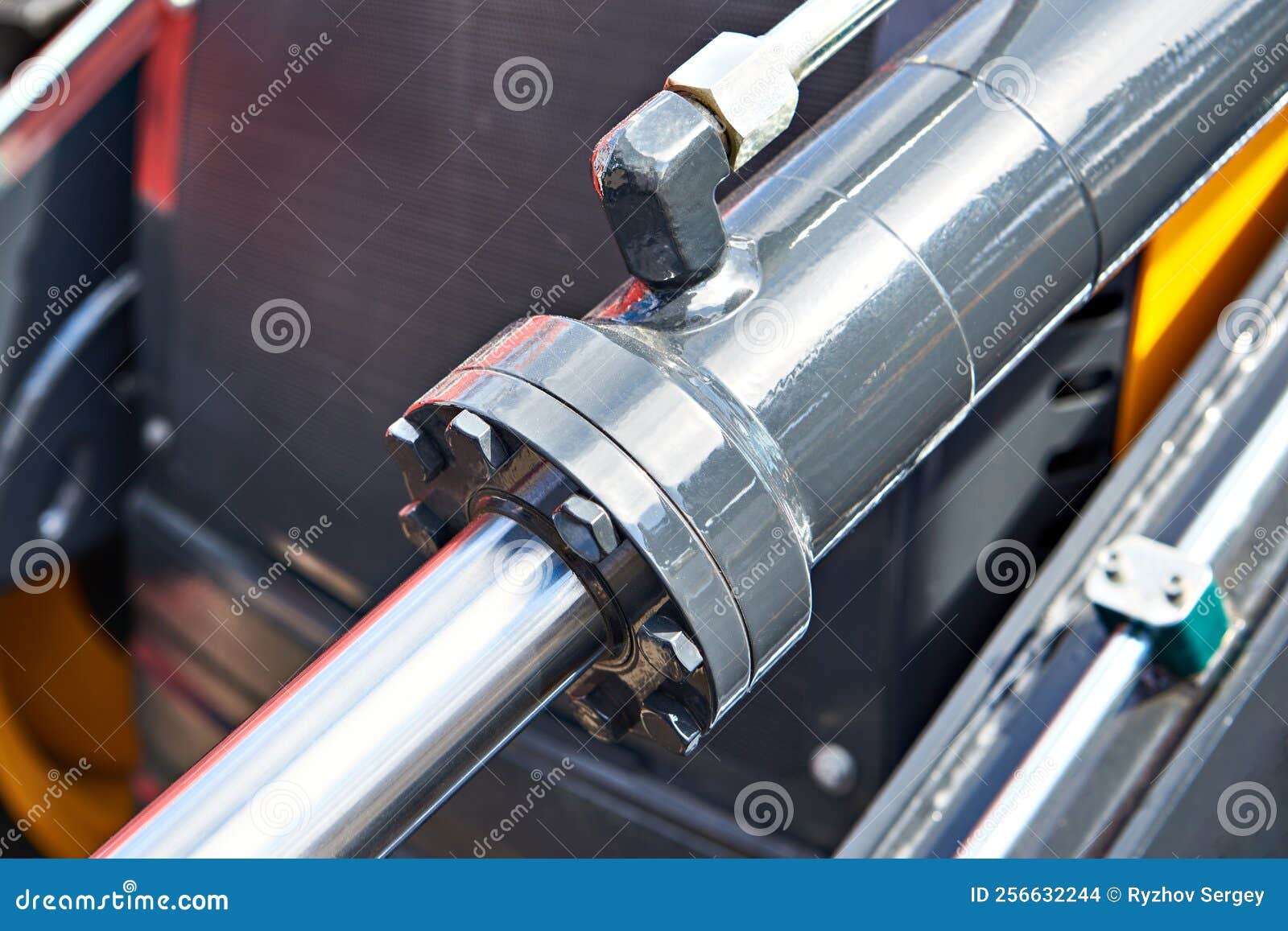 Hydraulic cylinder stock photo. Image of mechanism, hydraulic 256632244