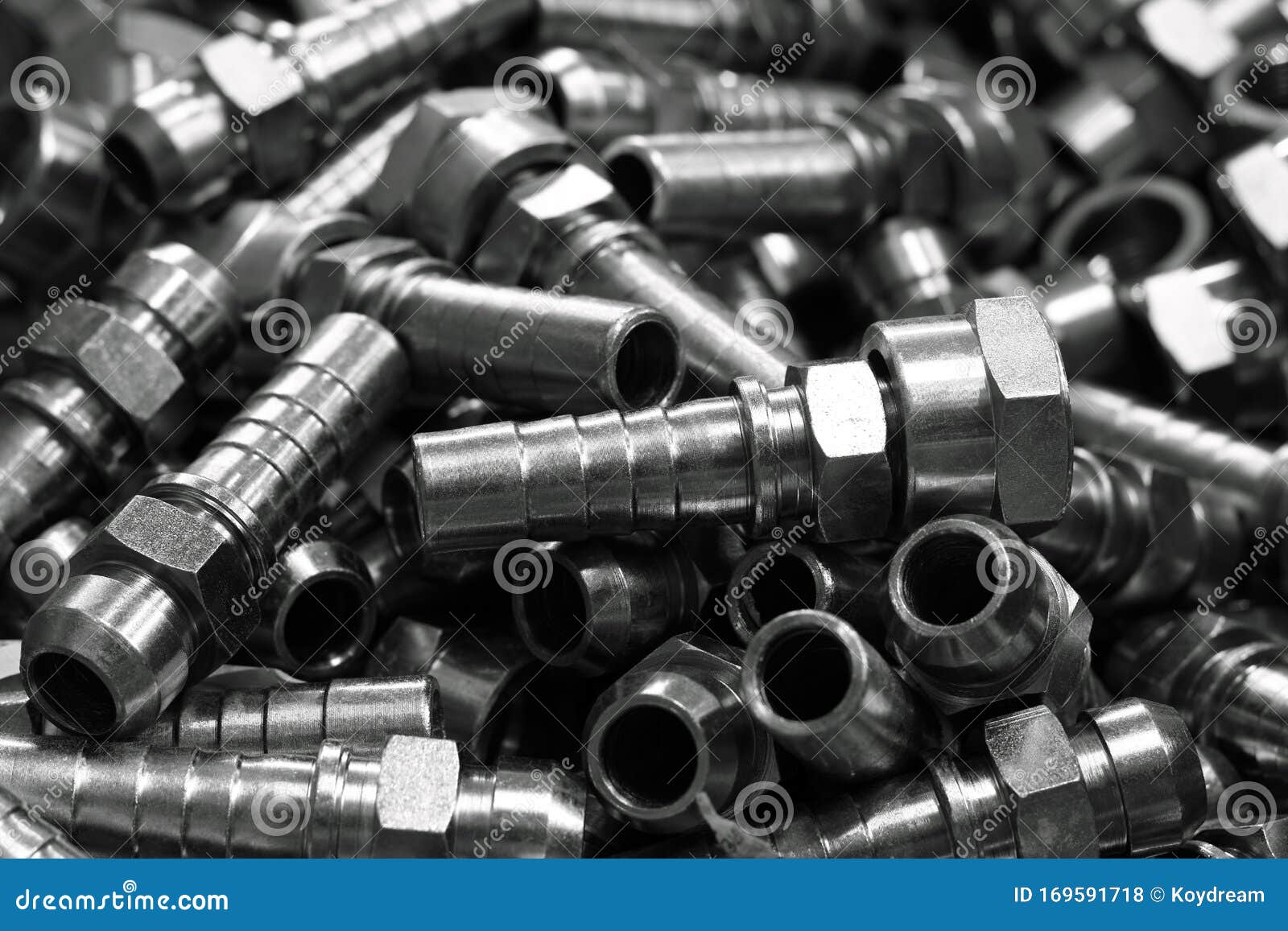 The hydraulic fitting stock photo. Image of machinery 169591718