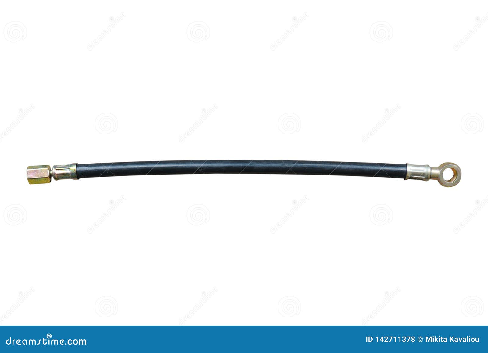 Hydraulic High Pressure Hose Isolated on White Background Stock Photo
