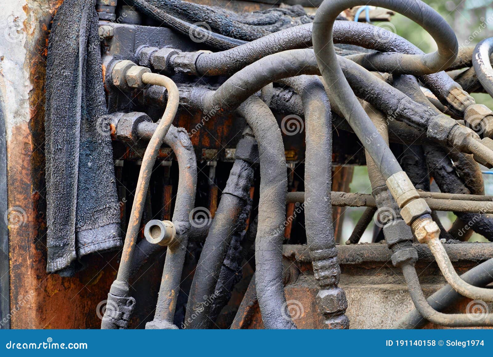 Hydraulic Hose Close View of Old Tractor Stock Photo Image of hose