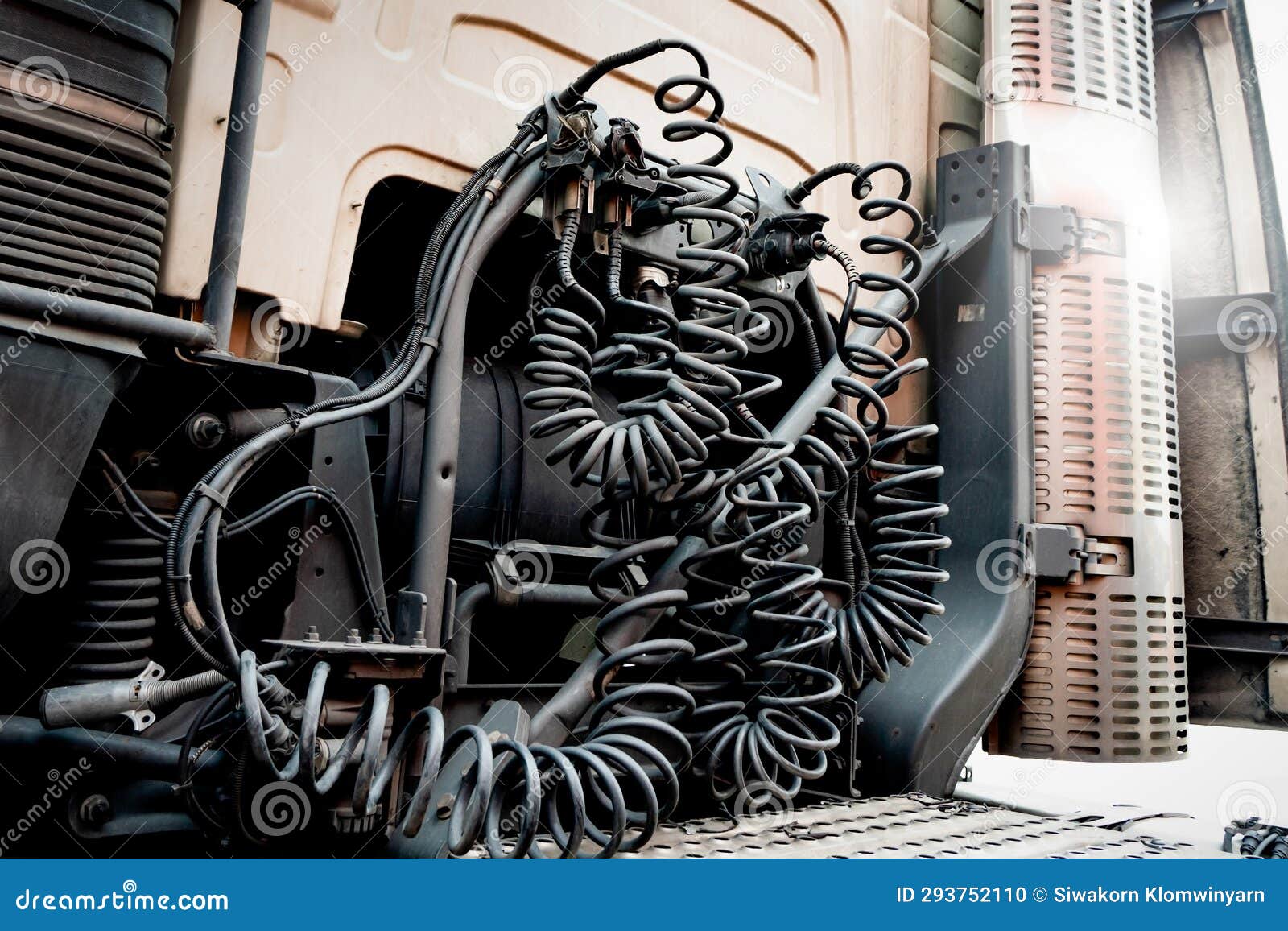 Hydraulic Hoses of the Engine Truck Stock Photo Image of mechanical