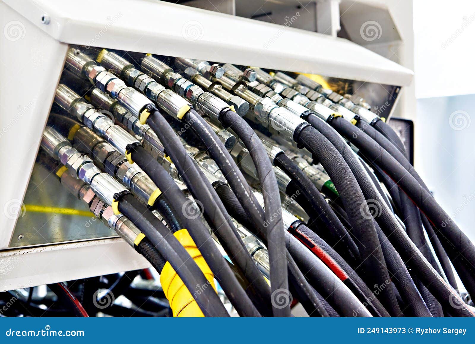 Hydraulic Hoses on Industrial Machine Stock Image Image of heavy
