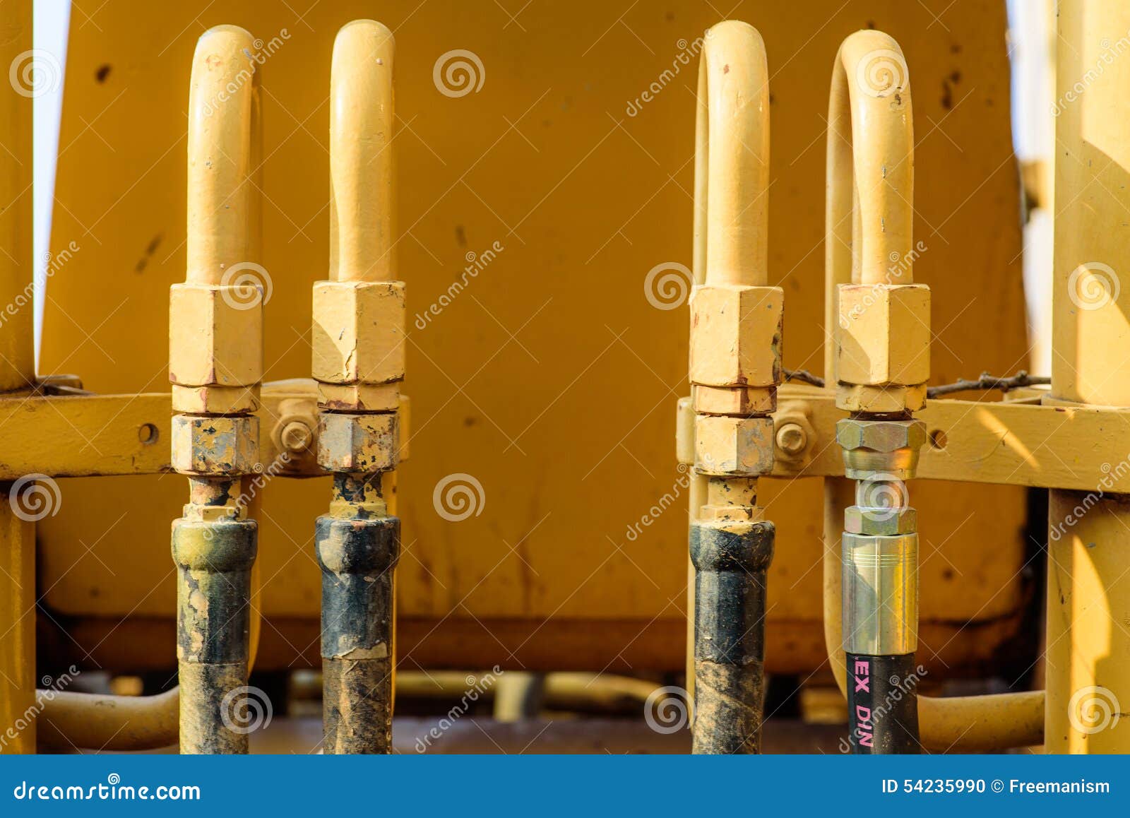 Hydraulic Line Pipe and Yellow Background Stock Photo Image of metal