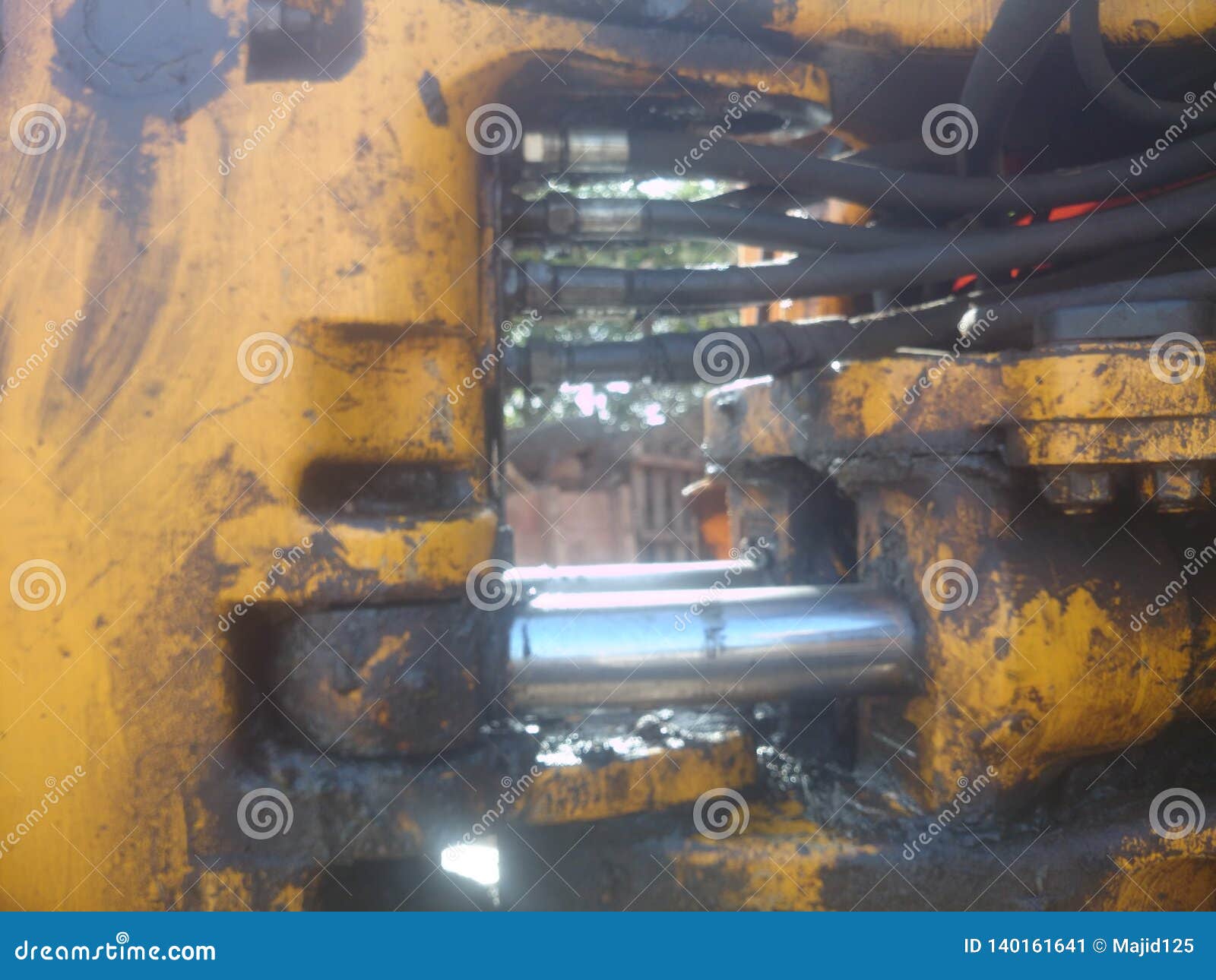 Hydraulic Lines with Connections on a Backhoe Stock Image Image of