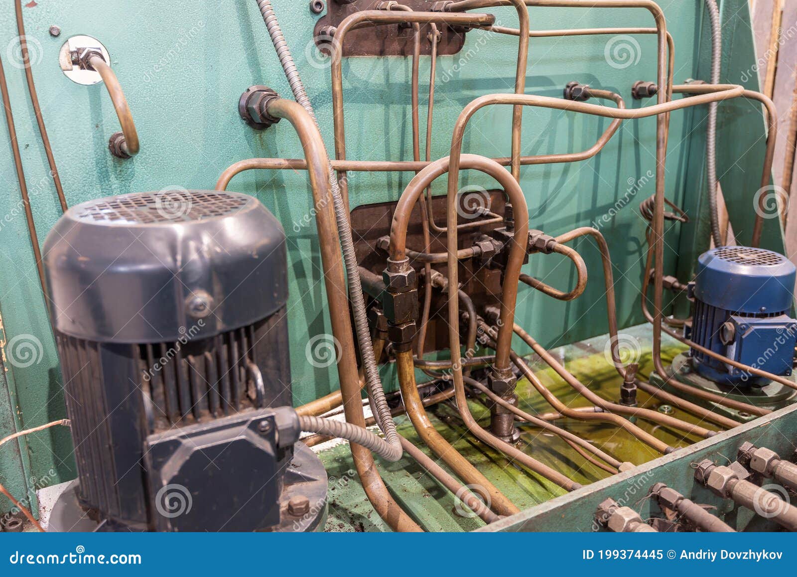 Hydraulic Machine Control and Oil Supply for Lubrication Stock Image