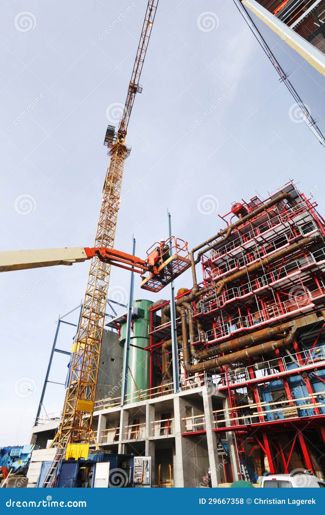 Hydraulic Machinery and Worker Stock Photo Image of buildingworkers