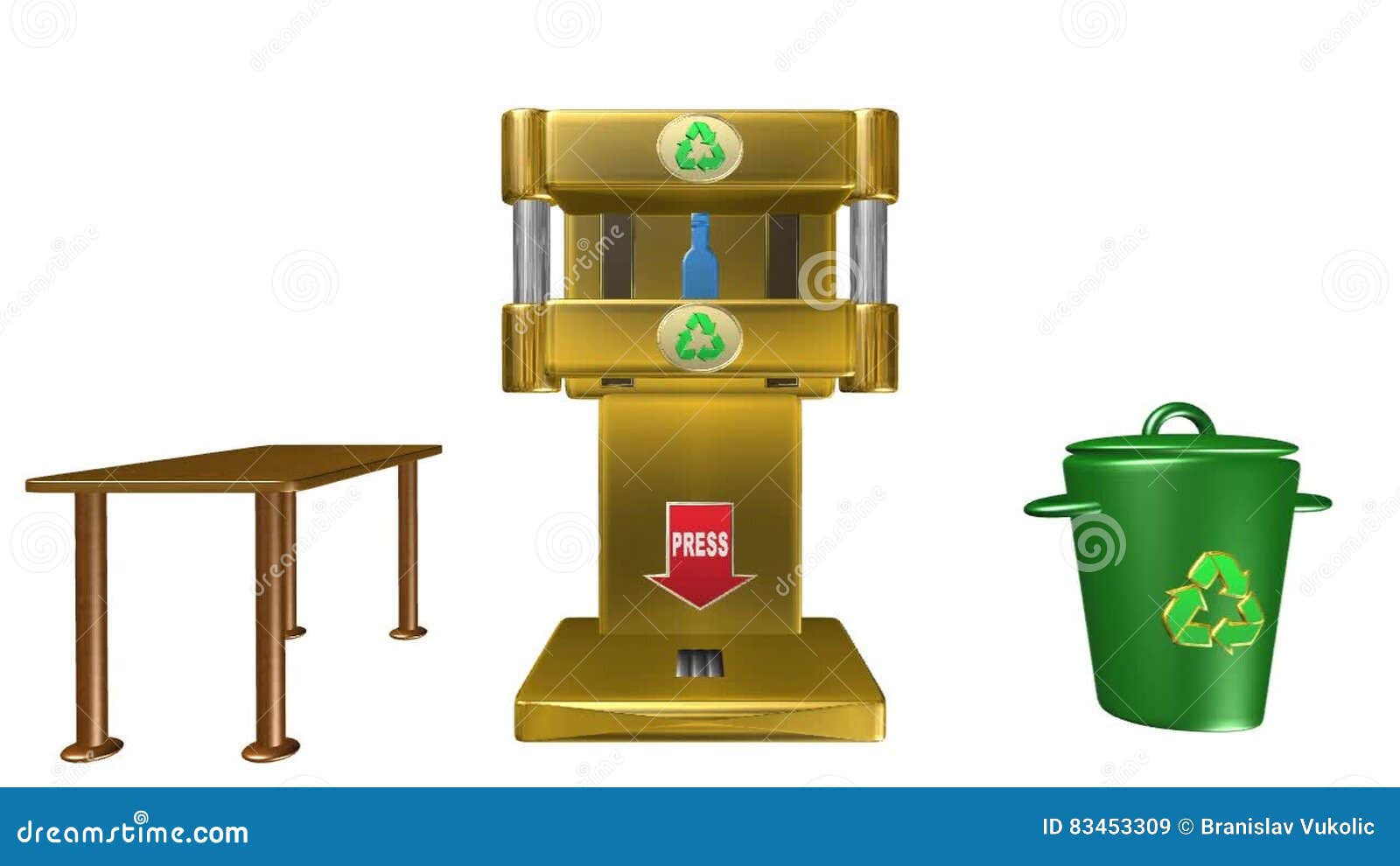 Hydraulic Press for Recycling, Animation Stock Video - Video of trash,  background: 83453309