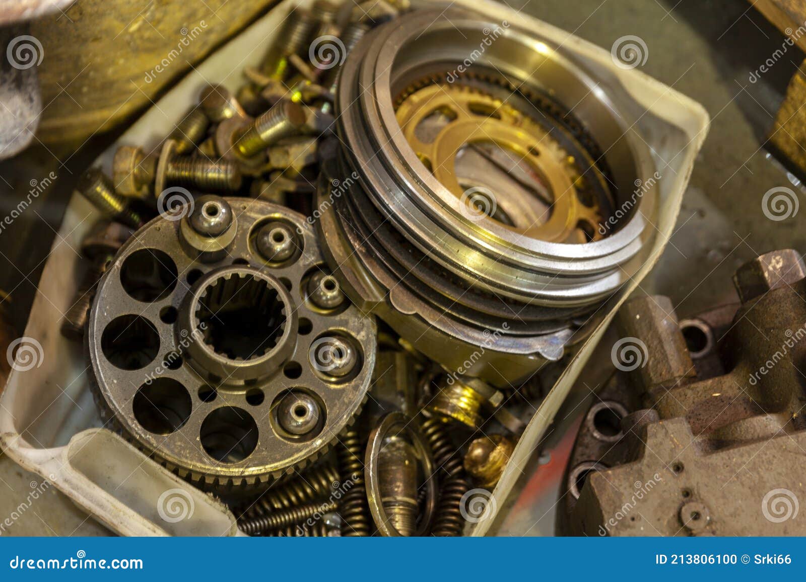 Hydraulic pump in service stock photo. Image of pump 213806100