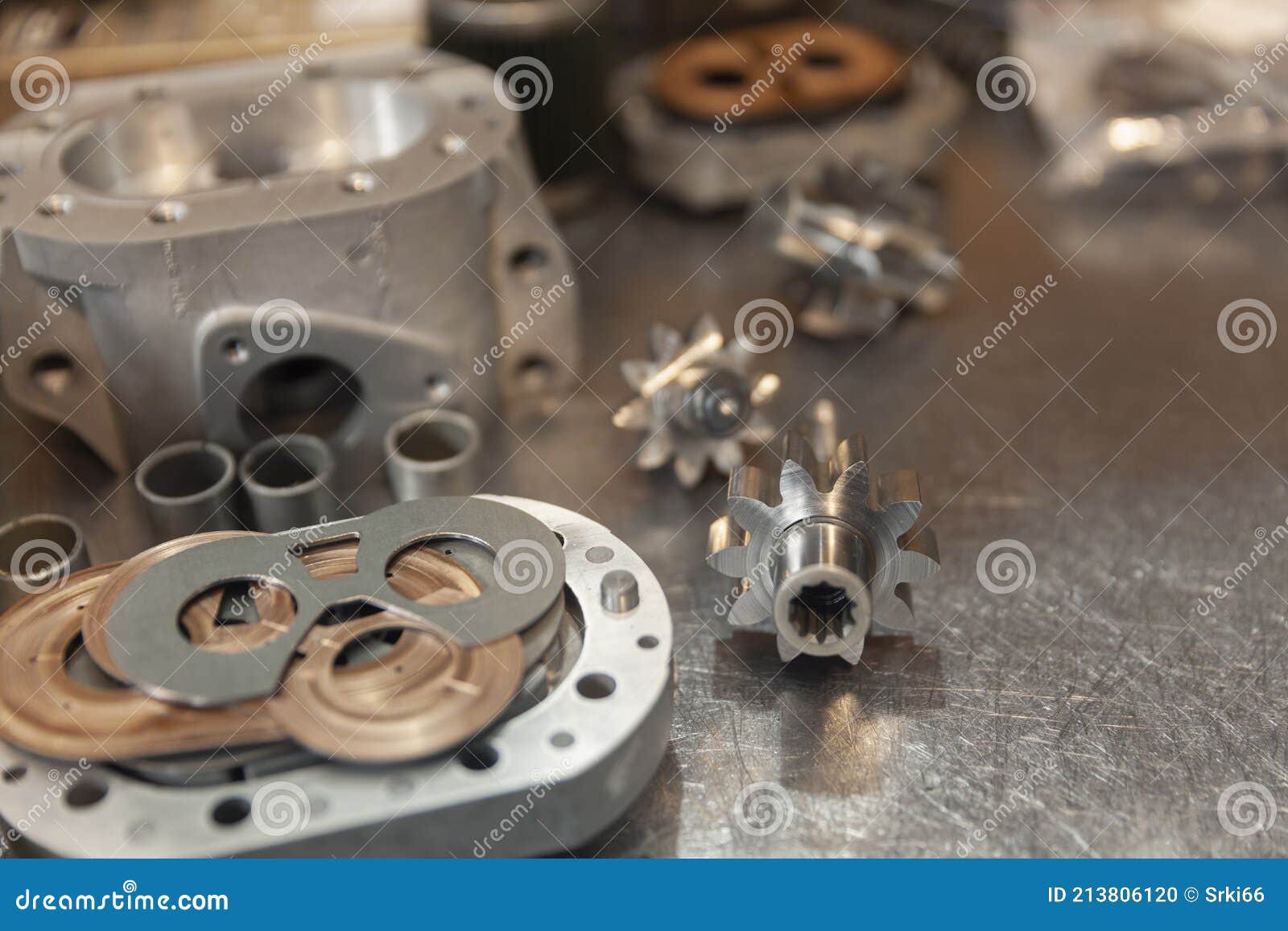 Hydraulic pump in service stock photo. Image of hydraulic 213806120
