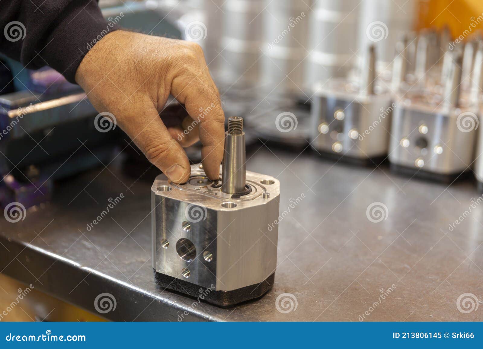 Hydraulic pump in service stock image. Image of industrial 213806145