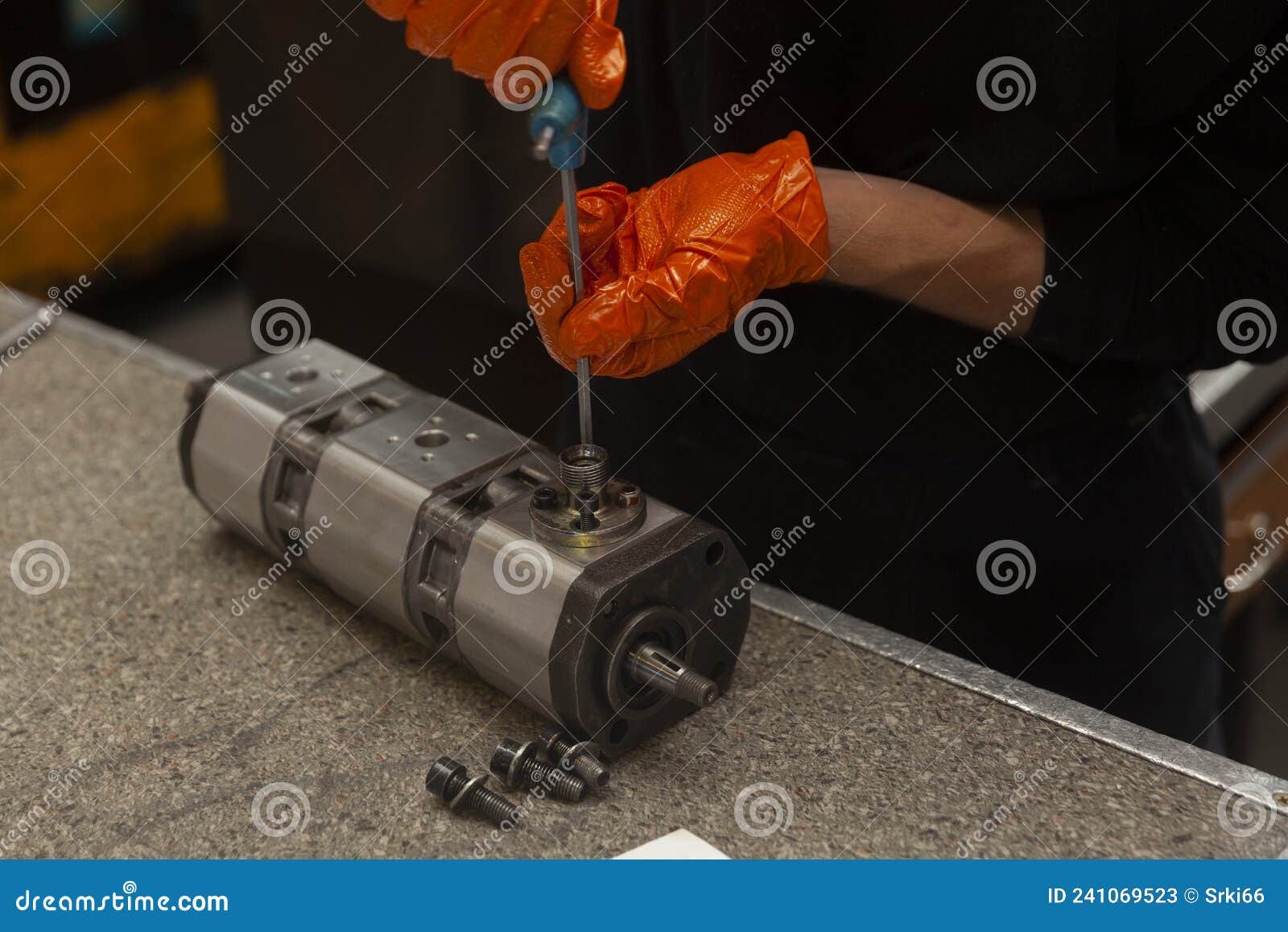 Hydraulic pump stock image. Image of service, heavy 241069523