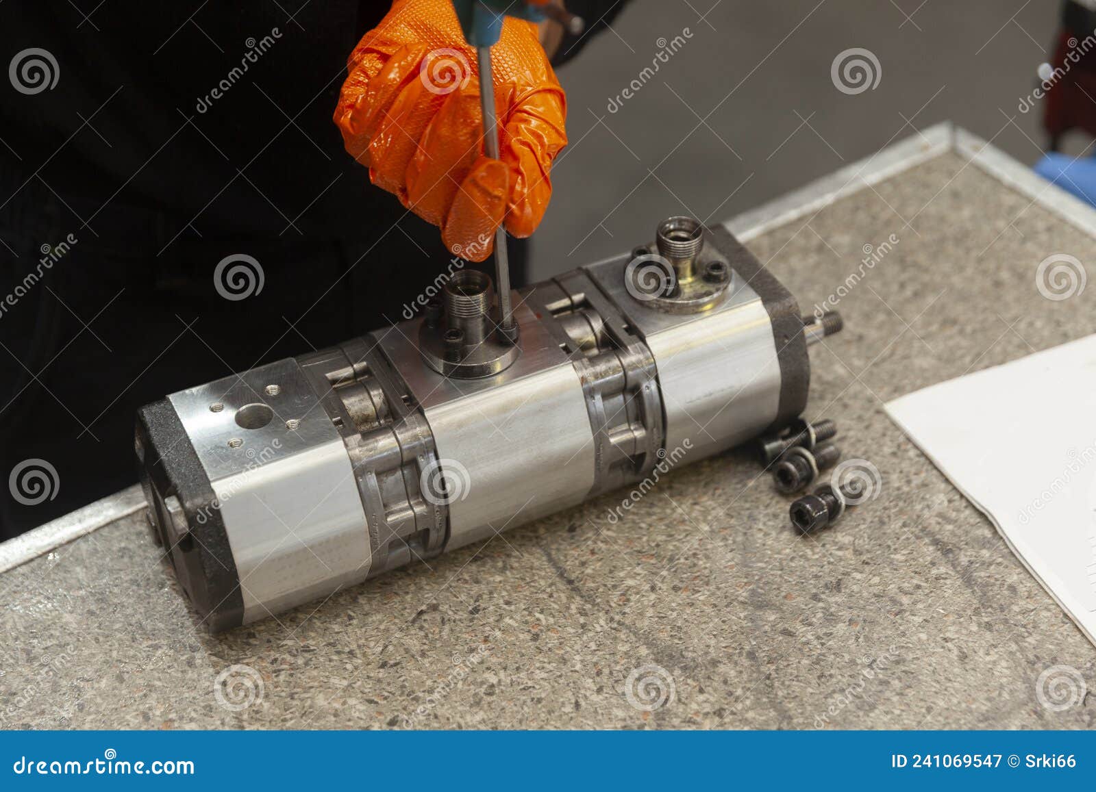 Hydraulic pump stock image. Image of system, technician 241069547