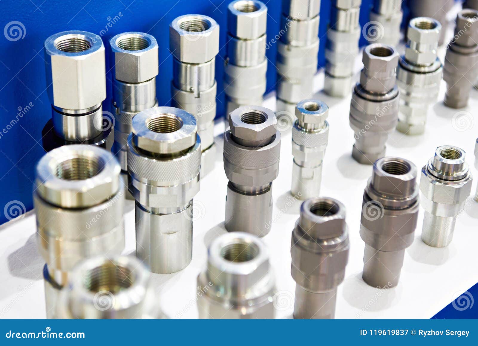 Hydraulic quick couplers stock image. Image of hydraulic 119619837