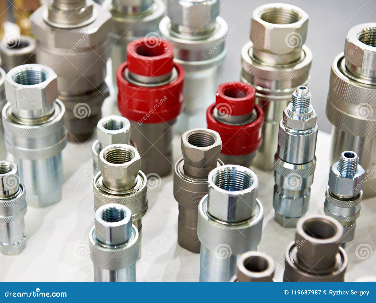 Hydraulic quick couplers stock image. Image of industry 119687987