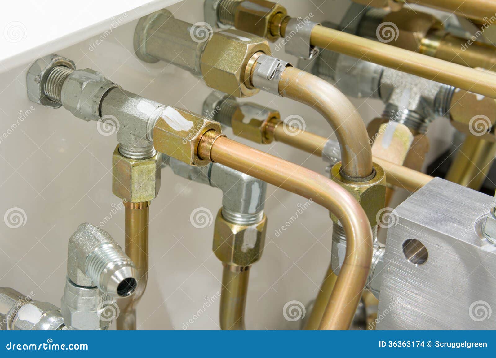 Hydraulic Tubes stock photo. Image of power, system, assembly 36363174