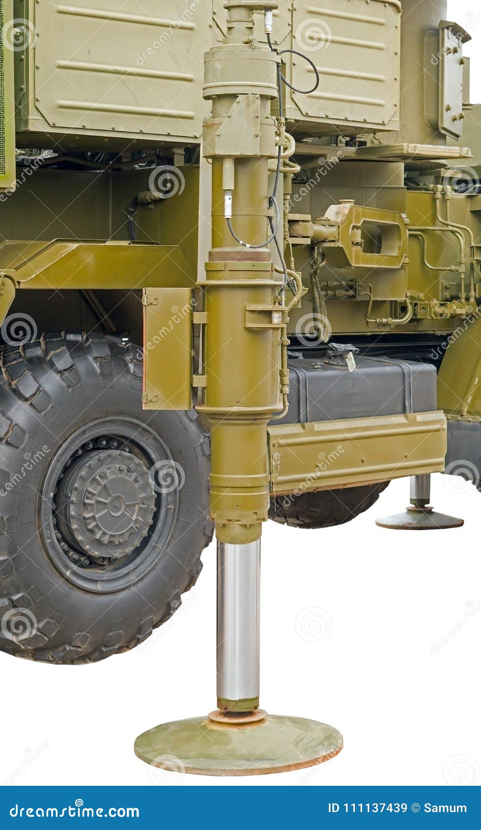 Hydraulics crane support stock image. Image of injection 111137439