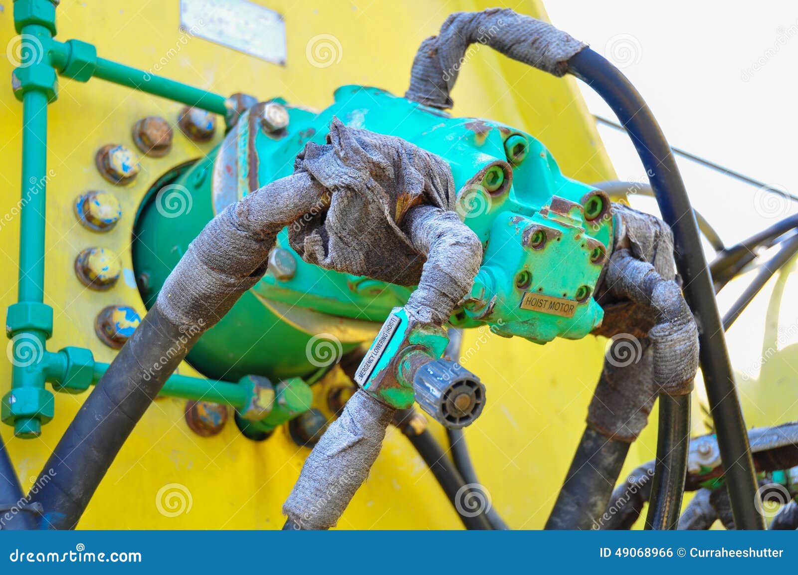 Hydraulics Equipment, Hydraulics System in Industry or Hard Work Stock