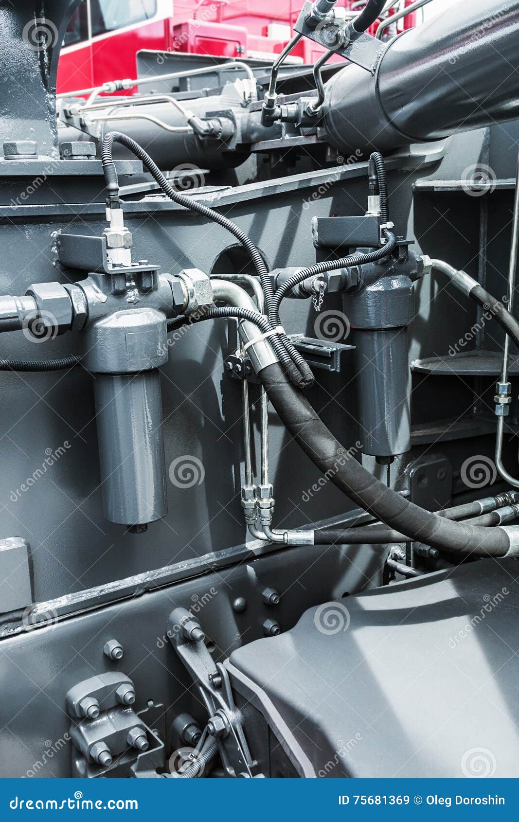 Hydraulics tractor stock image. Image of pump, hose, industry 75681369