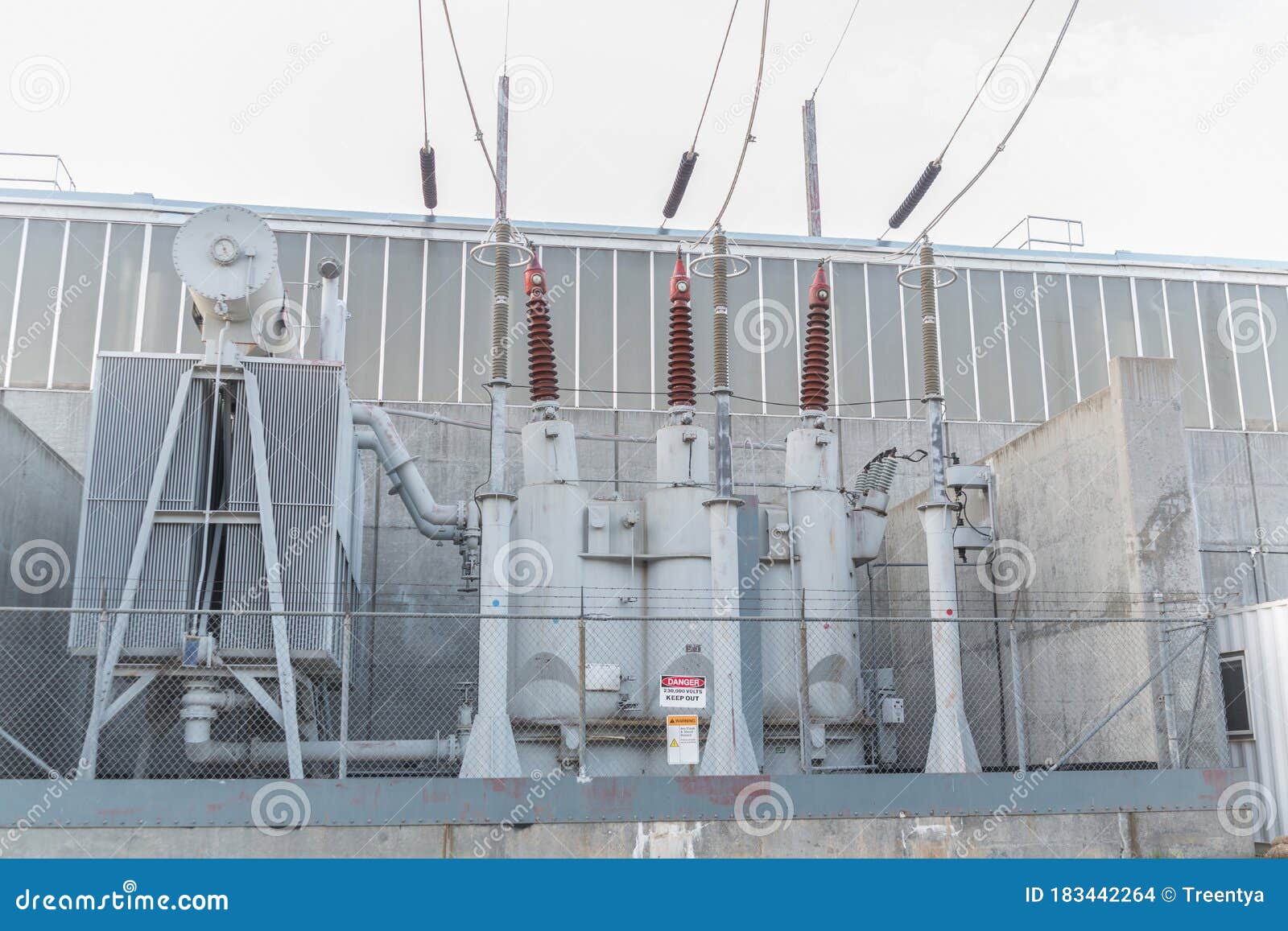 Hydro Electric Transformers with a Danger Sign Stock Photo Image of electricity, dangerous