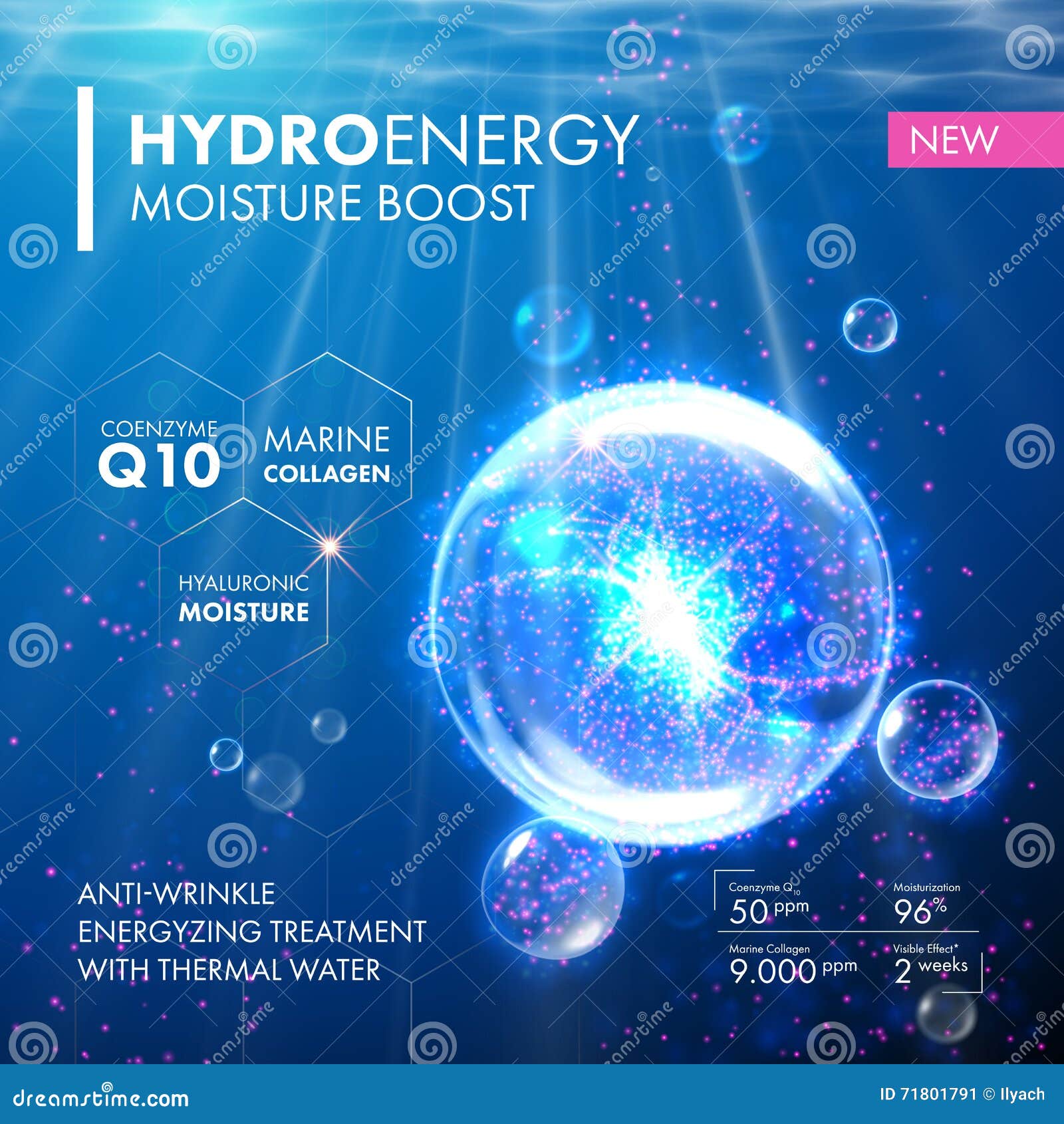 hydro energy coenzyme q10 moisture molecula bubble drop