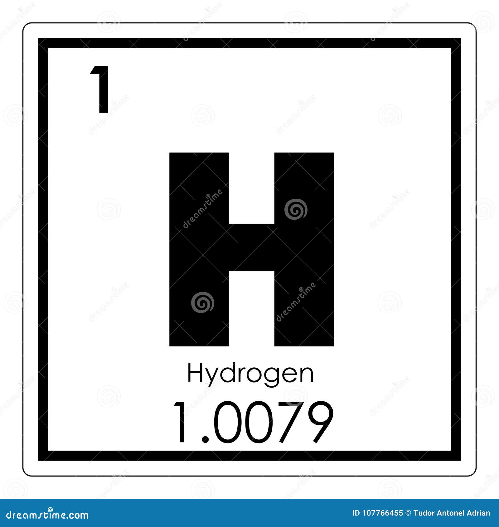 Hydrogen Chemical Element With 1 Atomic Number, Atomic Mass And ...