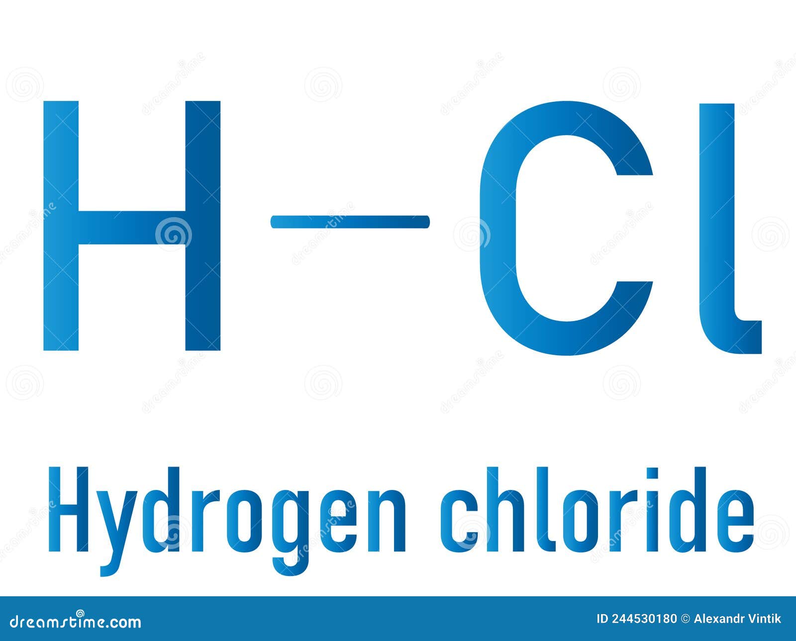 Hydrogen Chloride Molecule, Chemical Structure. Skeletal Formula. Stock ...