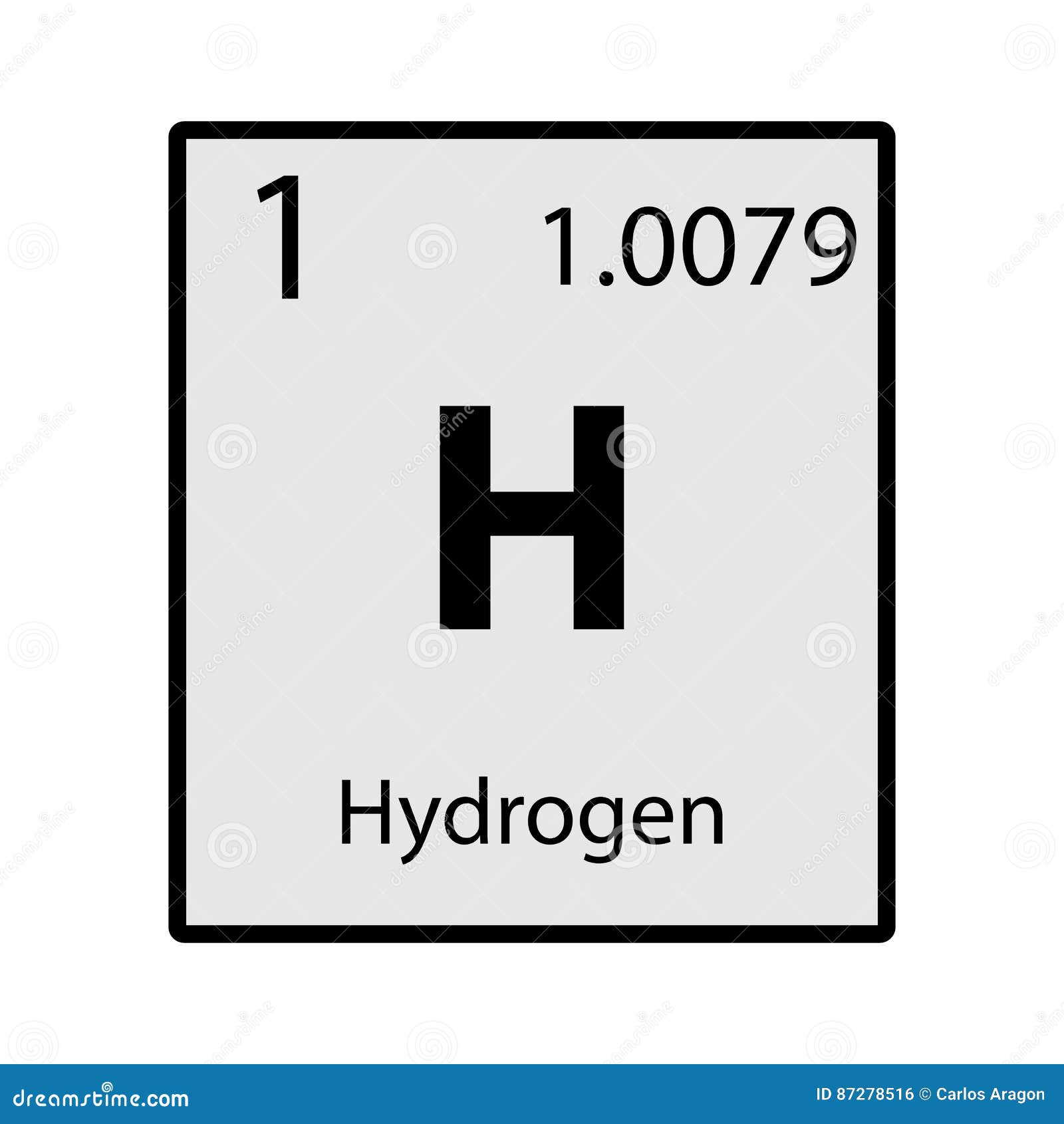 Hydrogen Periodic Table Element Gray Icon On White Background Stock Vector Illustration Of Material