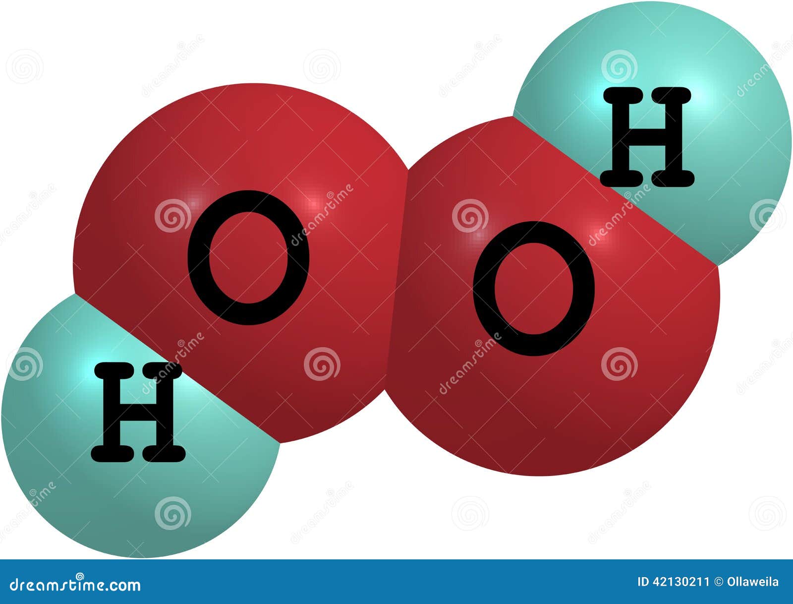 Hydrogen Peroxide H2o2 Molecular Structure Isolated On White Stock Illustration Illustration Of Hair Atom