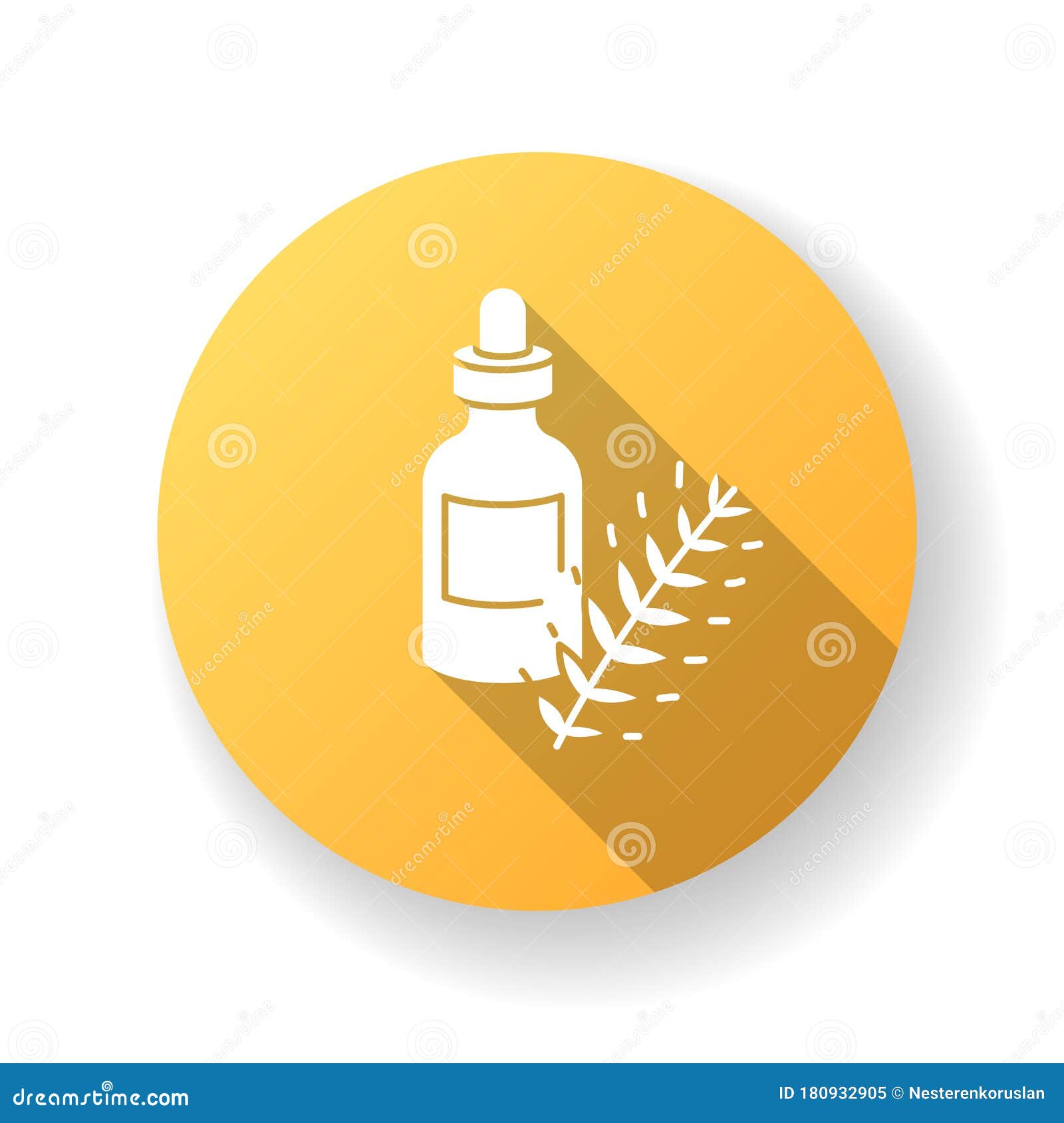 hydrolyzed wheat protein yellow flat  long shadow glyph icon. herbal extract in container with droplet. natural