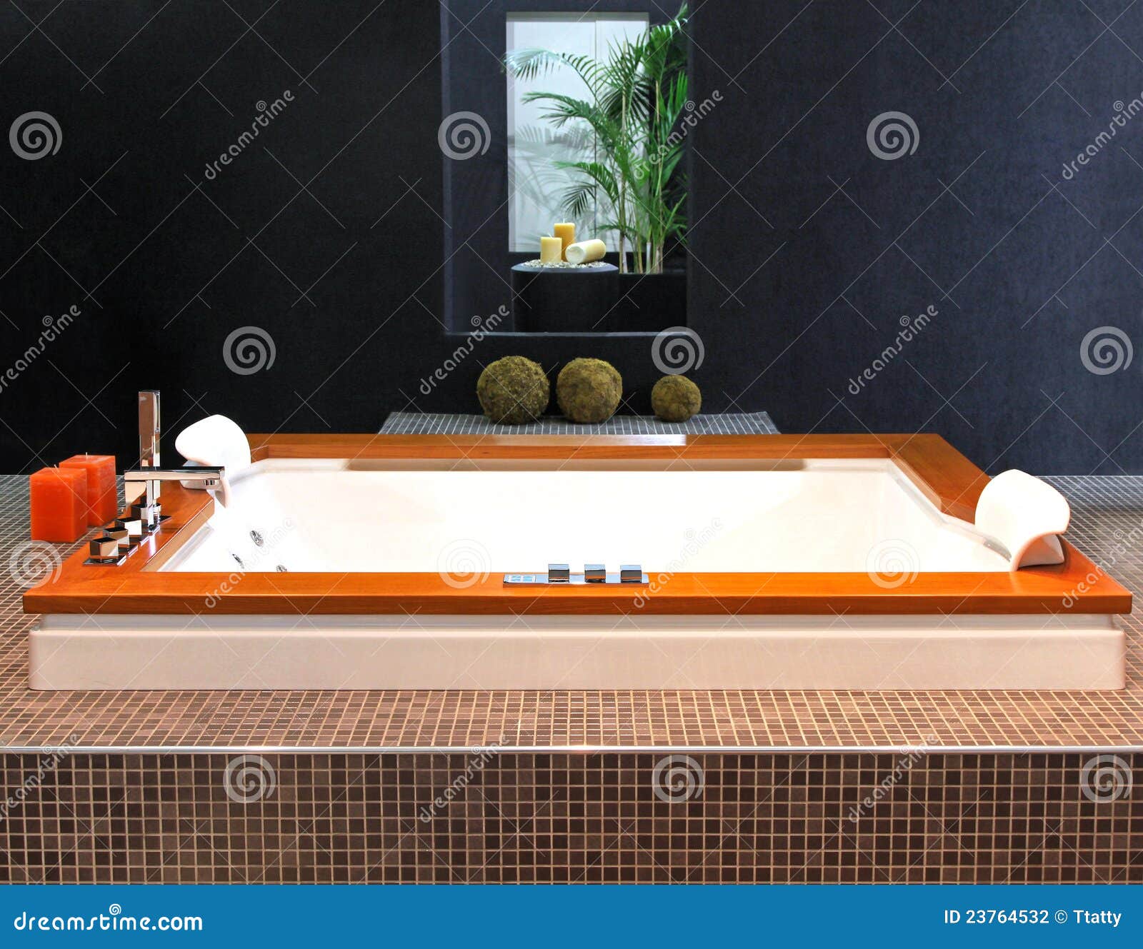Hydromassage tub stock photo. Image of wooden, square 23764532