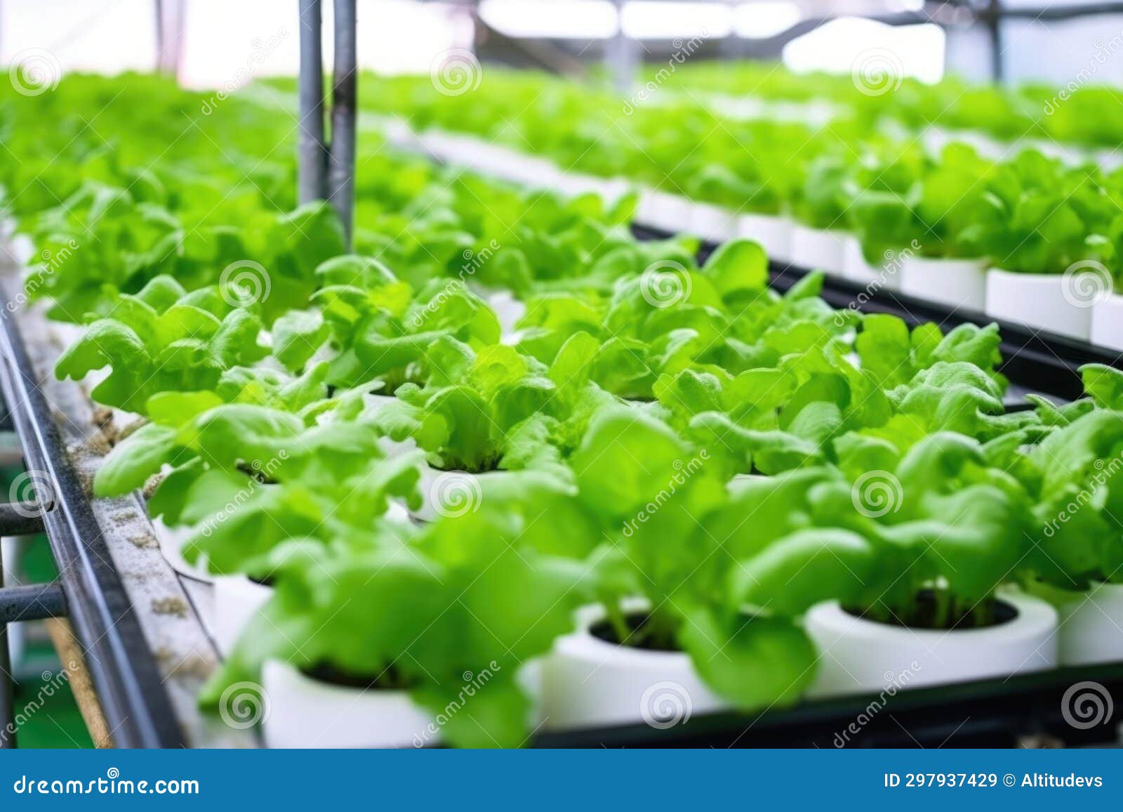 Hydroponic Cultivation System for Leafy Greens Stock Image Image of